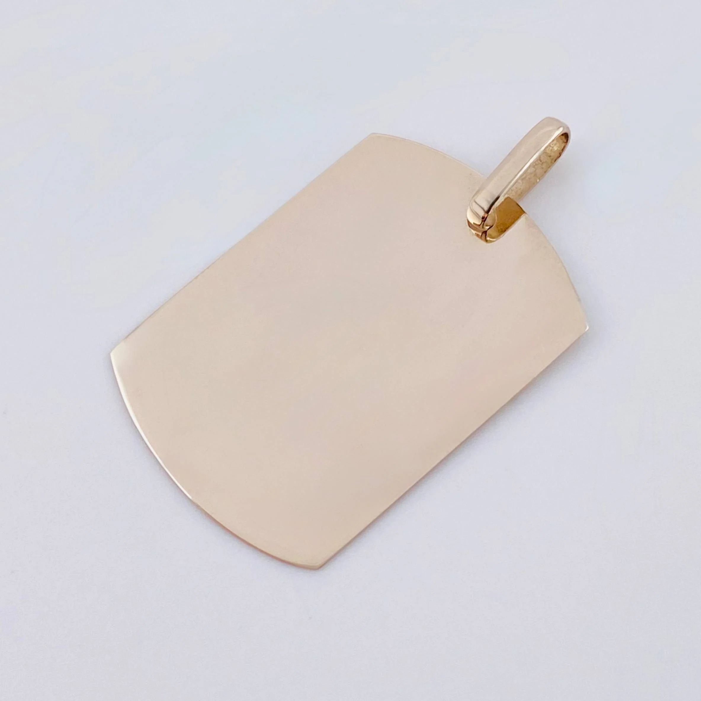 Dije Placa Rectangular Ovalada 1.55gr / 1 1/4 in / 25x19mm Oro Blanco 18K - Image 3