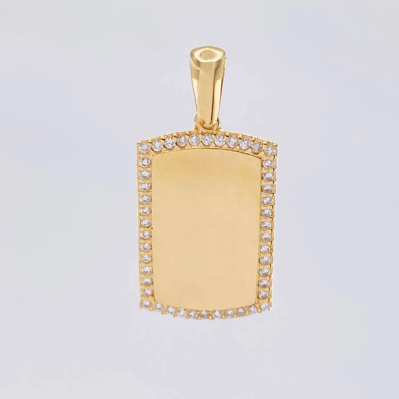 Dije Placa Rectangular Ovalada 2.55 g / 1 in Oro Amarillo 18K