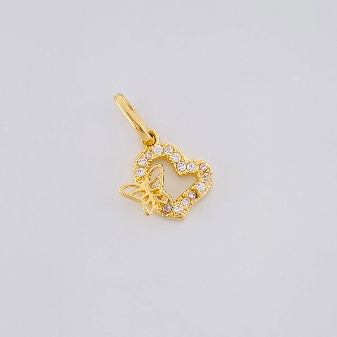 Dije Silueta Corazon Tupida Mariposa 1g / 1/2 in Oro Amarillo 18K - Image 3
