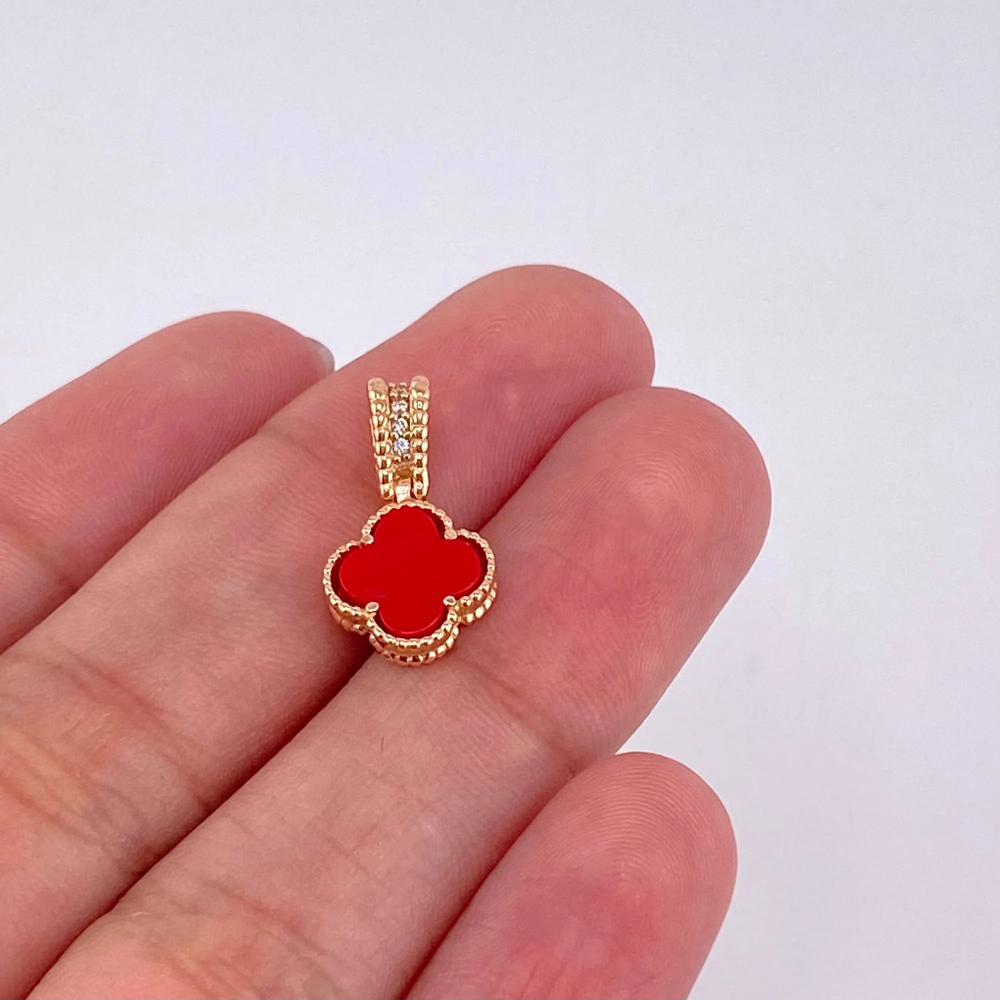 Dije Trebol 1.4g / 3/4 in Oro Rosa 18K - Image 3