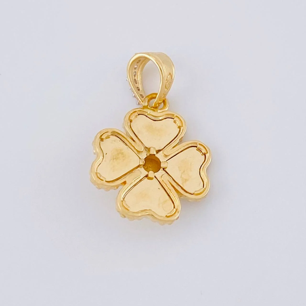 Dije Trebol 2.8 g / 1 in Dos Oros Amarillo Blanco 18K - Image 4