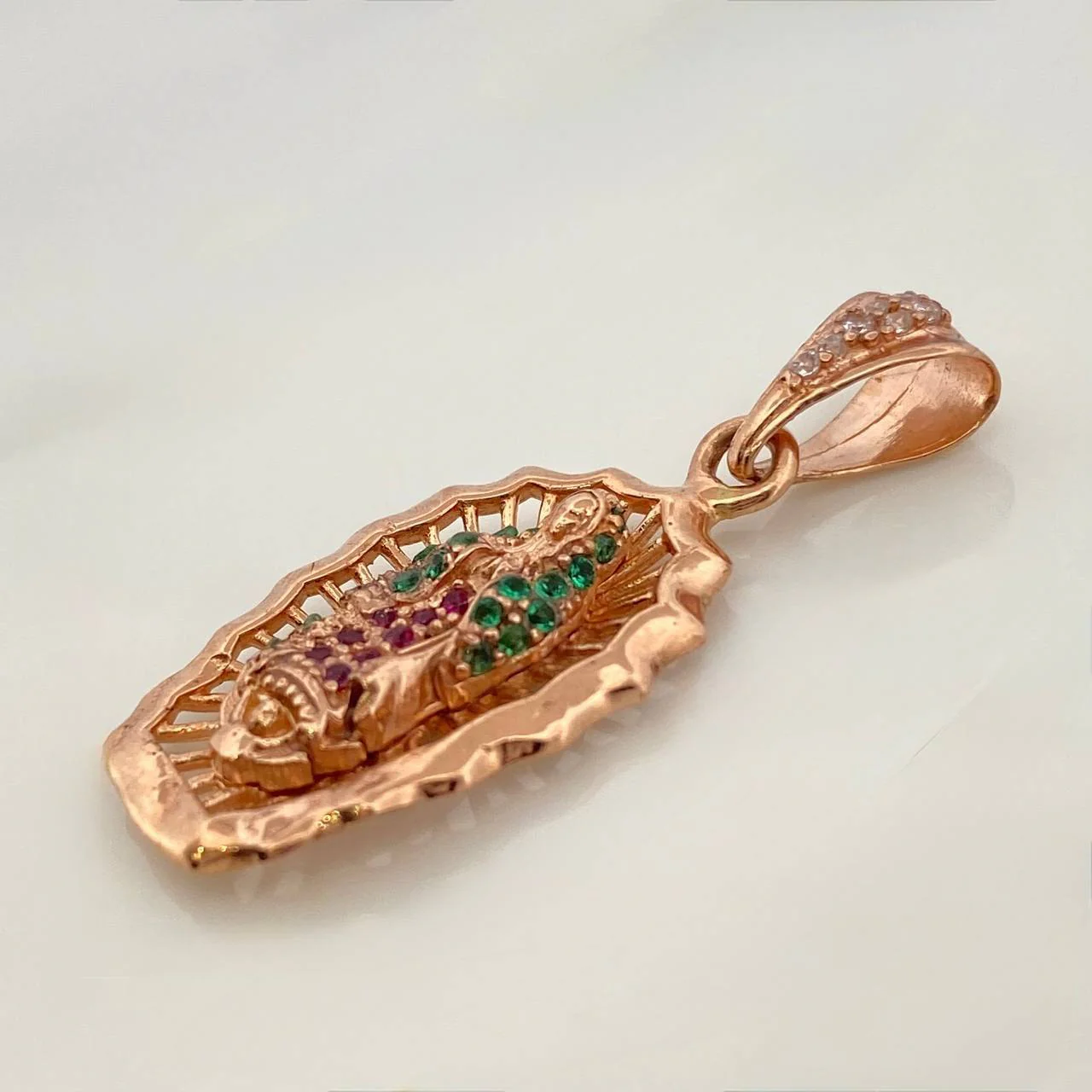 Dije Virgen De Guadalupe 3.05gr / 1 1/4 in / Oro Rosa 18K & - Image 3