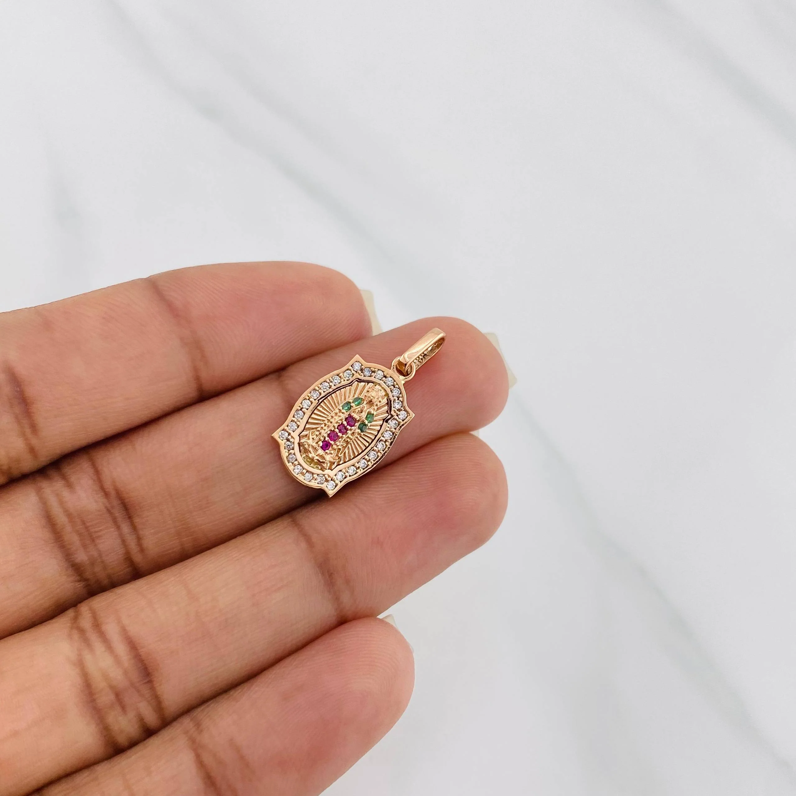 Dije Virgen Guadalupe 2.05 g / 1 in Oro Rosa 18K - Image 4