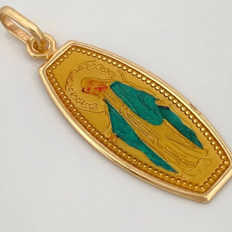 Dije Virgen Milagrosa 1.2 g / 1 1/4 in Oro Amarillo 18K - Image 2