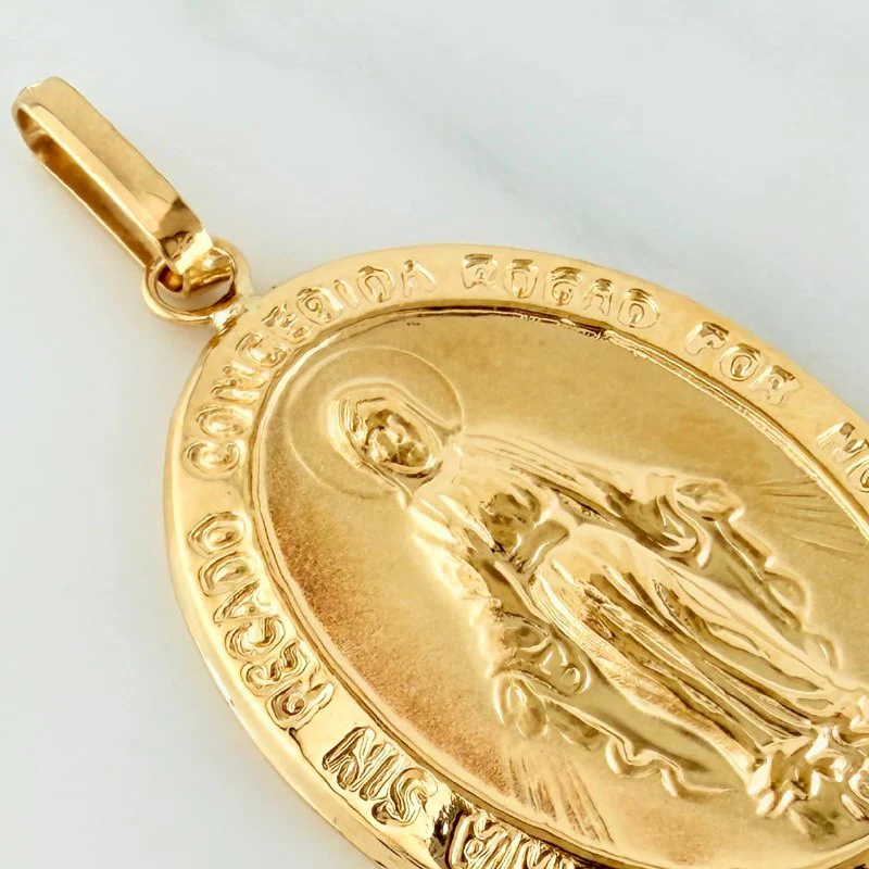 Dije Virgen Milagrosa 3.05 g / 1 3/4 in Oro Amarillo 18K - Image 3