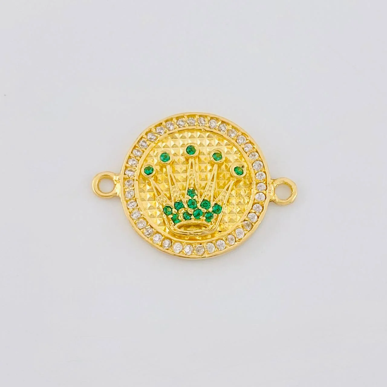 Herraje Circular Corona Tupida 3.1g / 3/4 in Oro Amarillo 18K