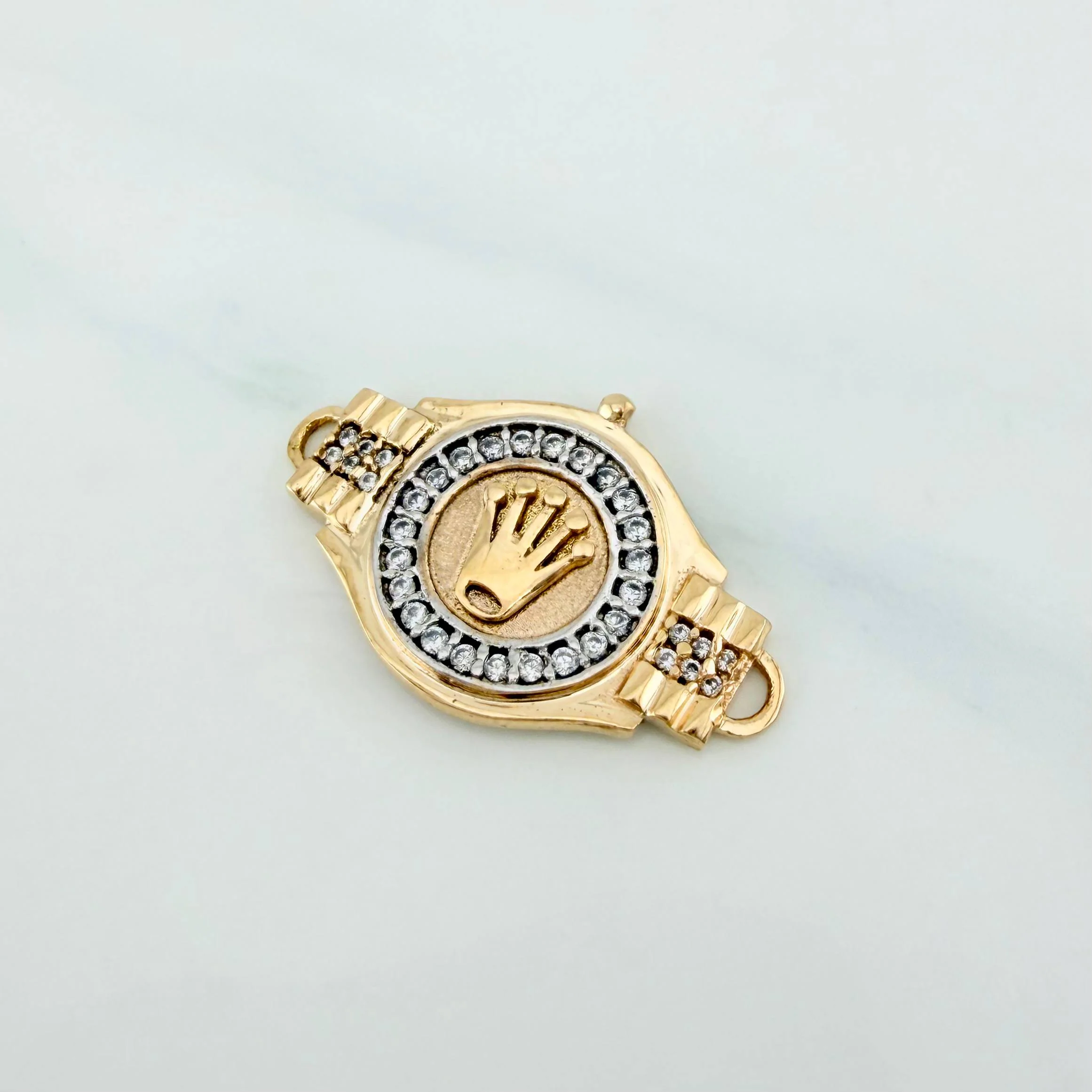 Herraje Correa Corona 3.05 g / 1 in Dos Oros Amarillo Blanco 18K - Image 3