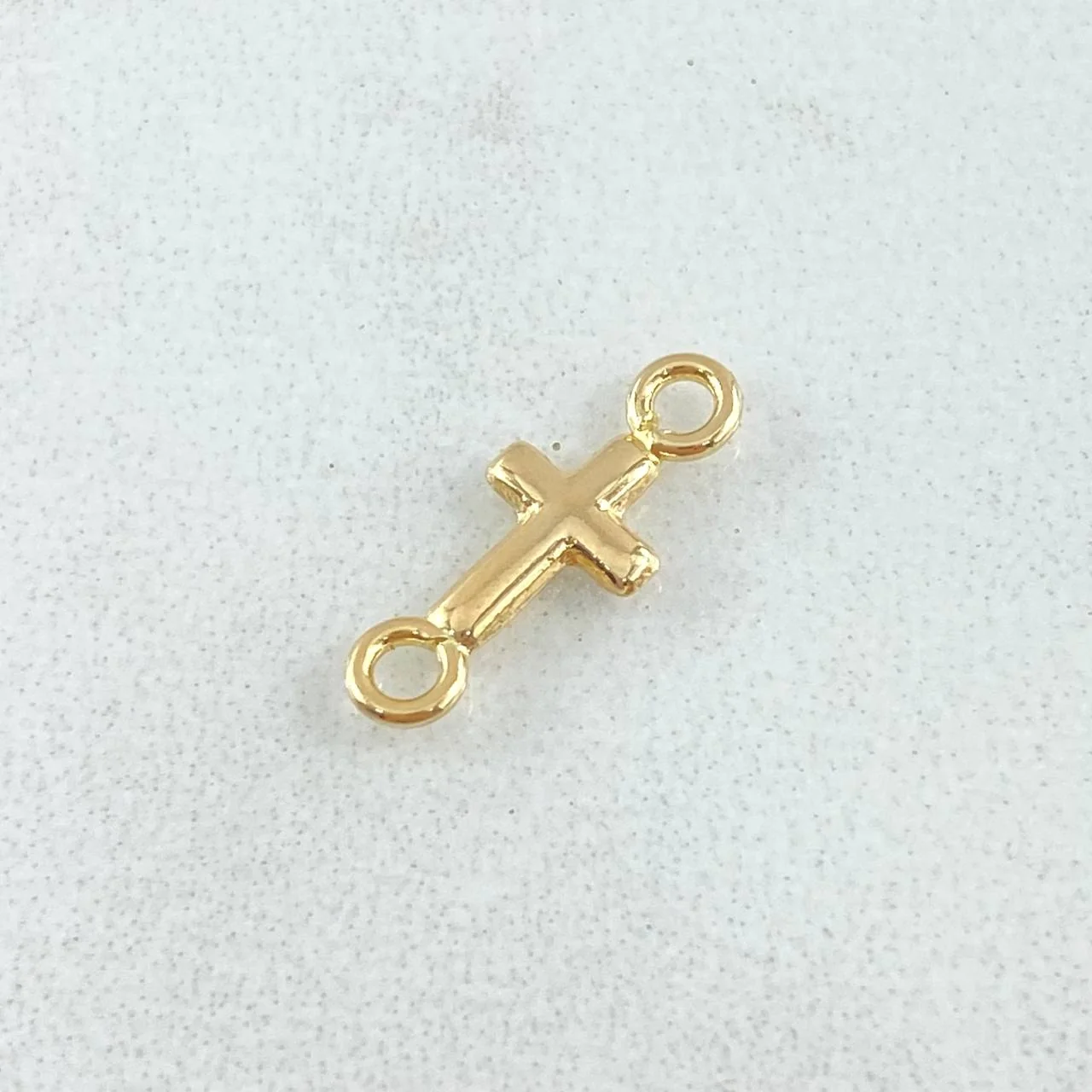 Herraje Cruz Lisa 0.2 g / 1/2 in Oro Amarillo 18K - Image 2