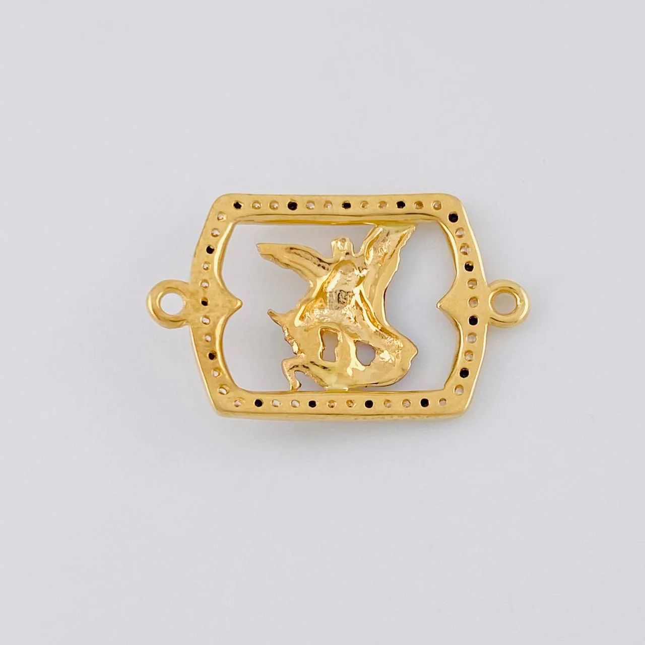 Herraje Marco San Miguel Arcangel 1.9 g / 1 in Dos Oros Amarillo Blanco 18K - Image 3