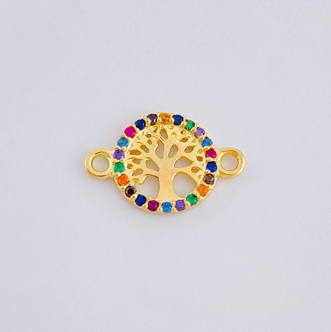 Herraje Medalla Arbol De La Vida 0.6 g / 1/2 in Oro Amarillo 18K
