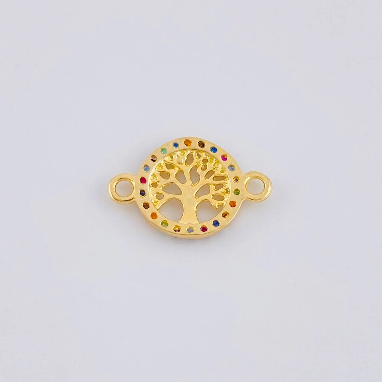 Herraje Medalla Arbol De La Vida 0.6 g / 1/2 in Oro Amarillo 18K - Image 3