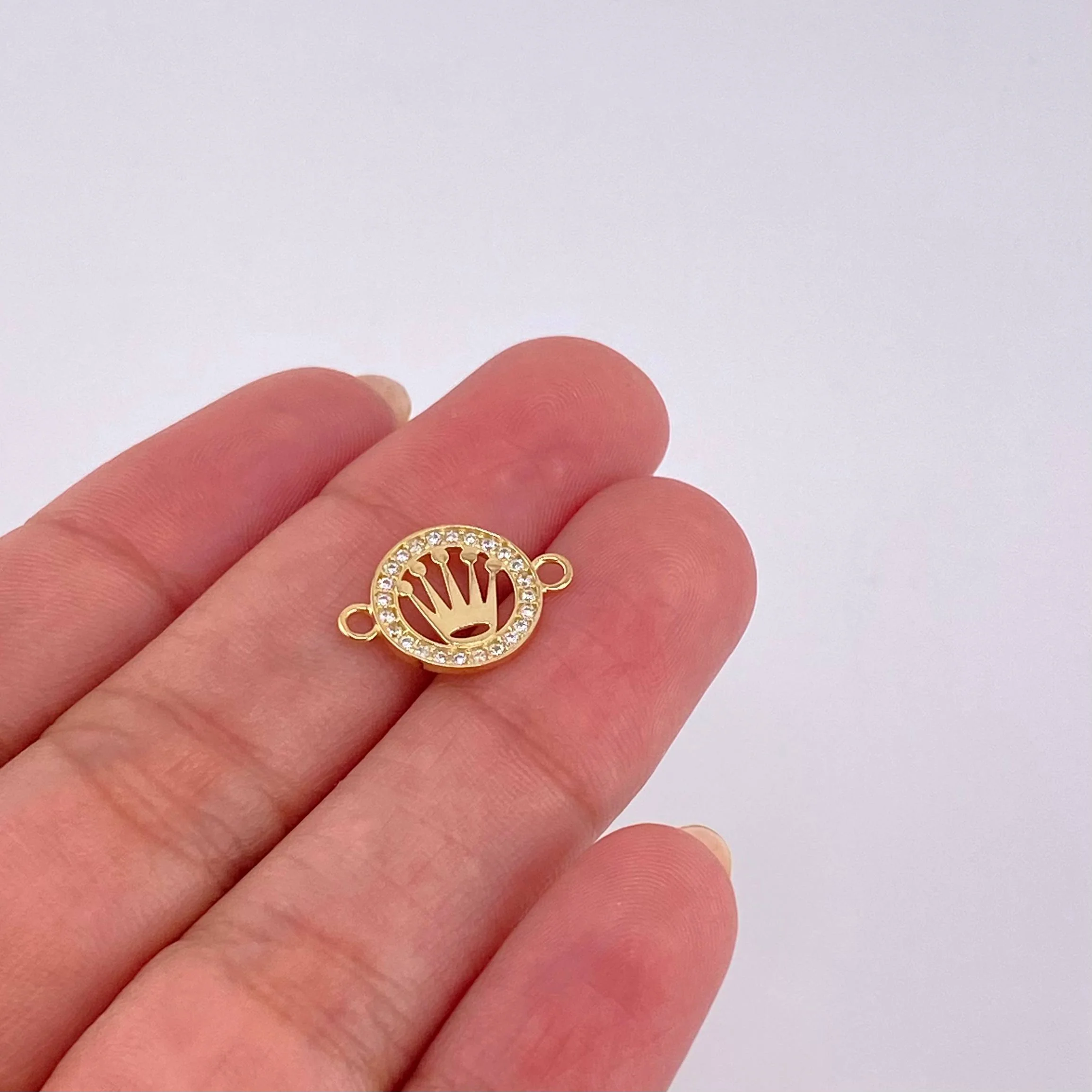 Herraje Medalla Corona 0.65 g / 1/2 in Oro Amarillo 18K - Image 3
