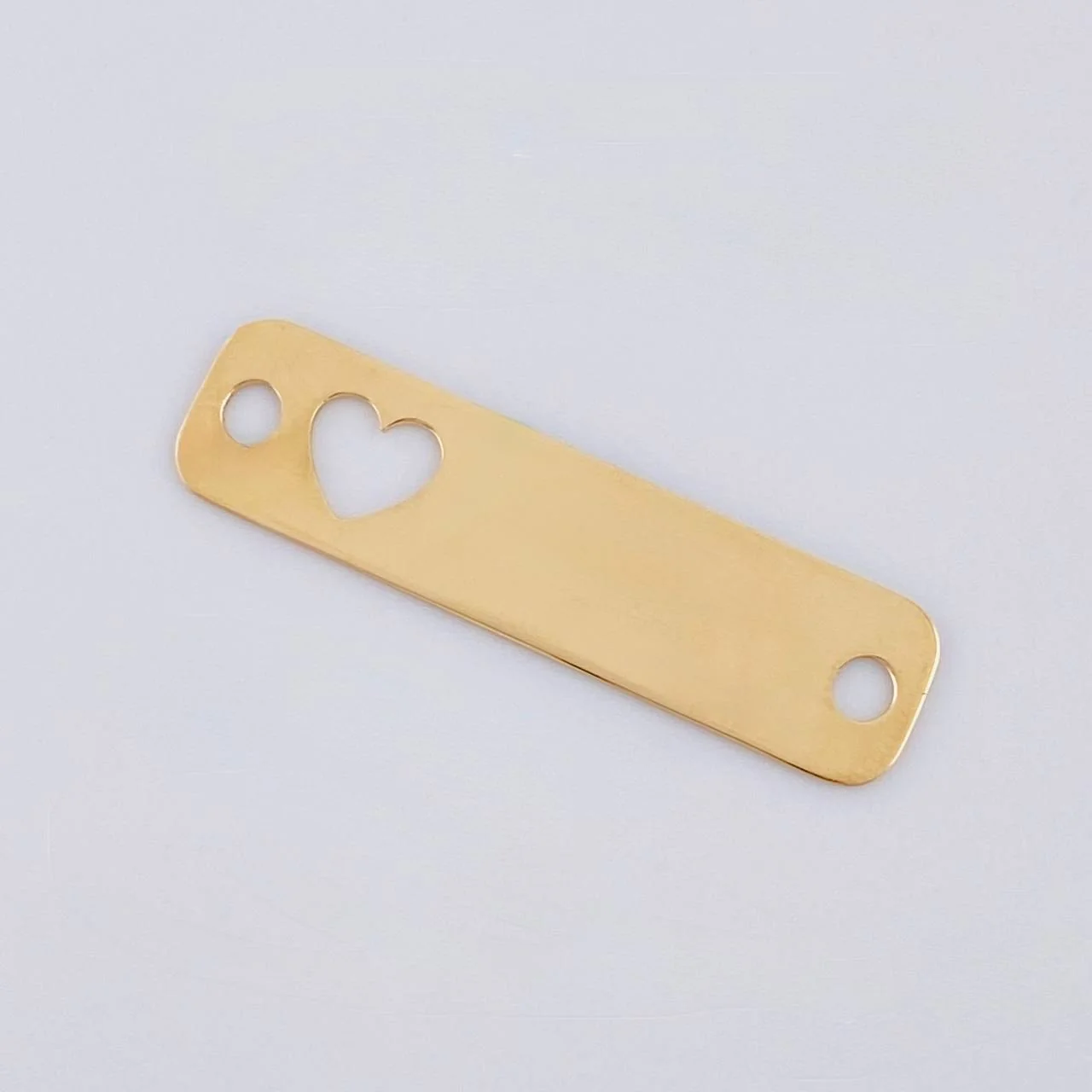 Herraje Placa Corazón 0.8 g / 1 in Oro Amarillo 18K - Image 4