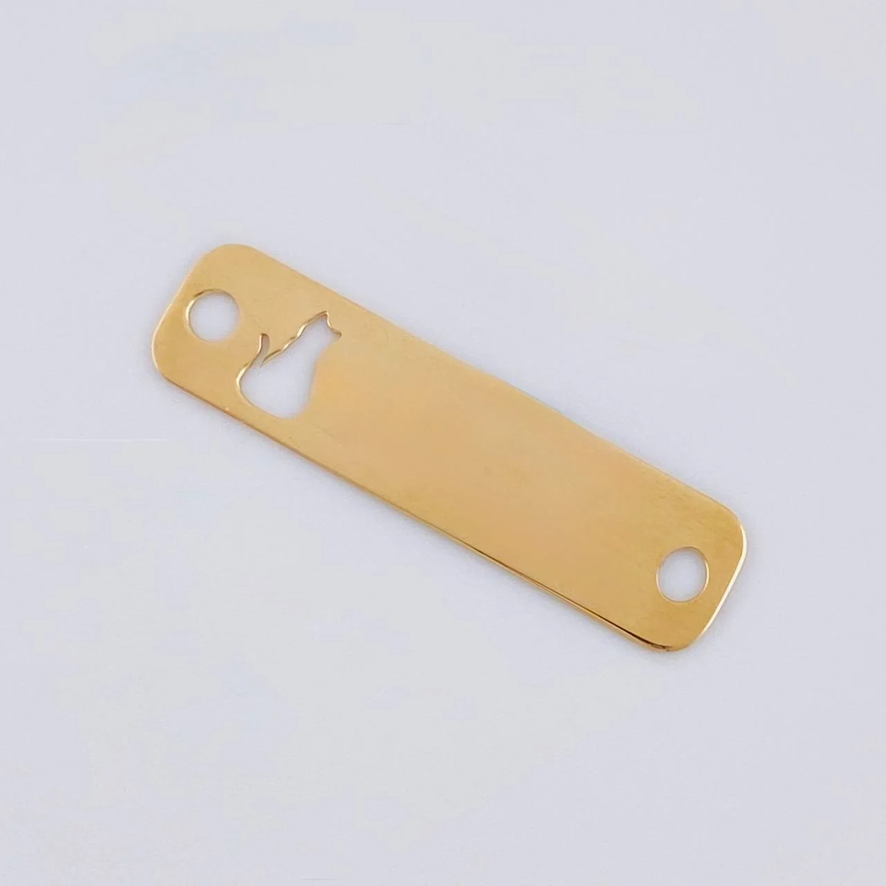Herraje Placa Gato 0.8 g / 1 in Oro Amarillo 18K - Image 2