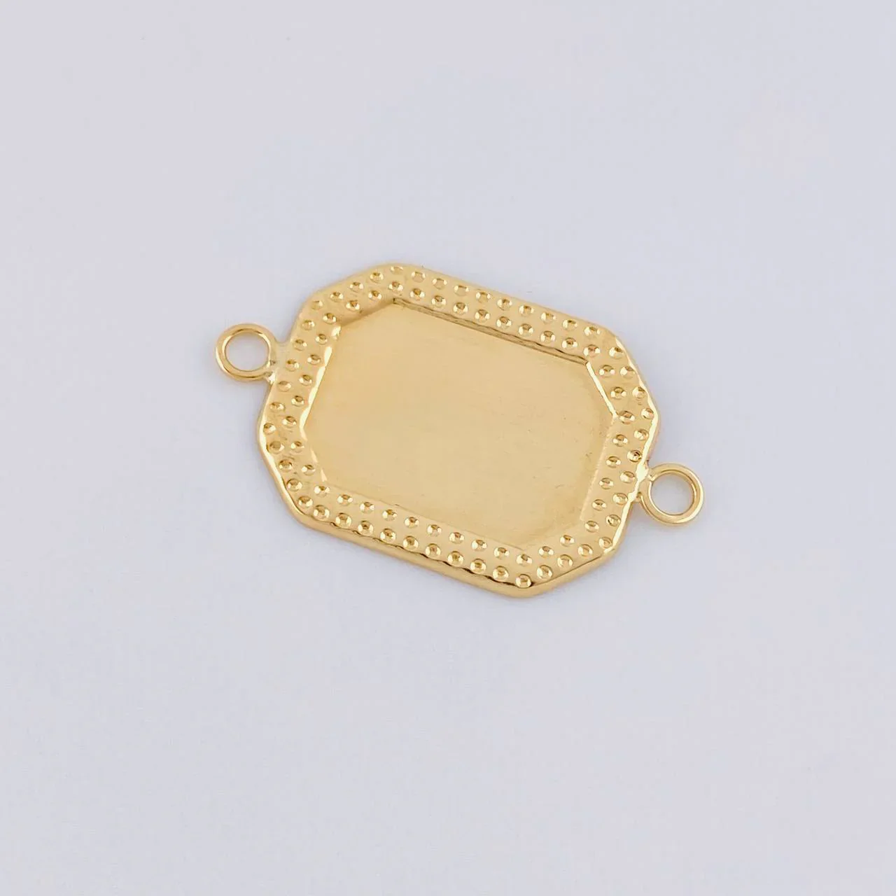Herraje Placa Marco Bordeado 0.65 g / 3/4 in Oro Amarillo 18K - Image 2