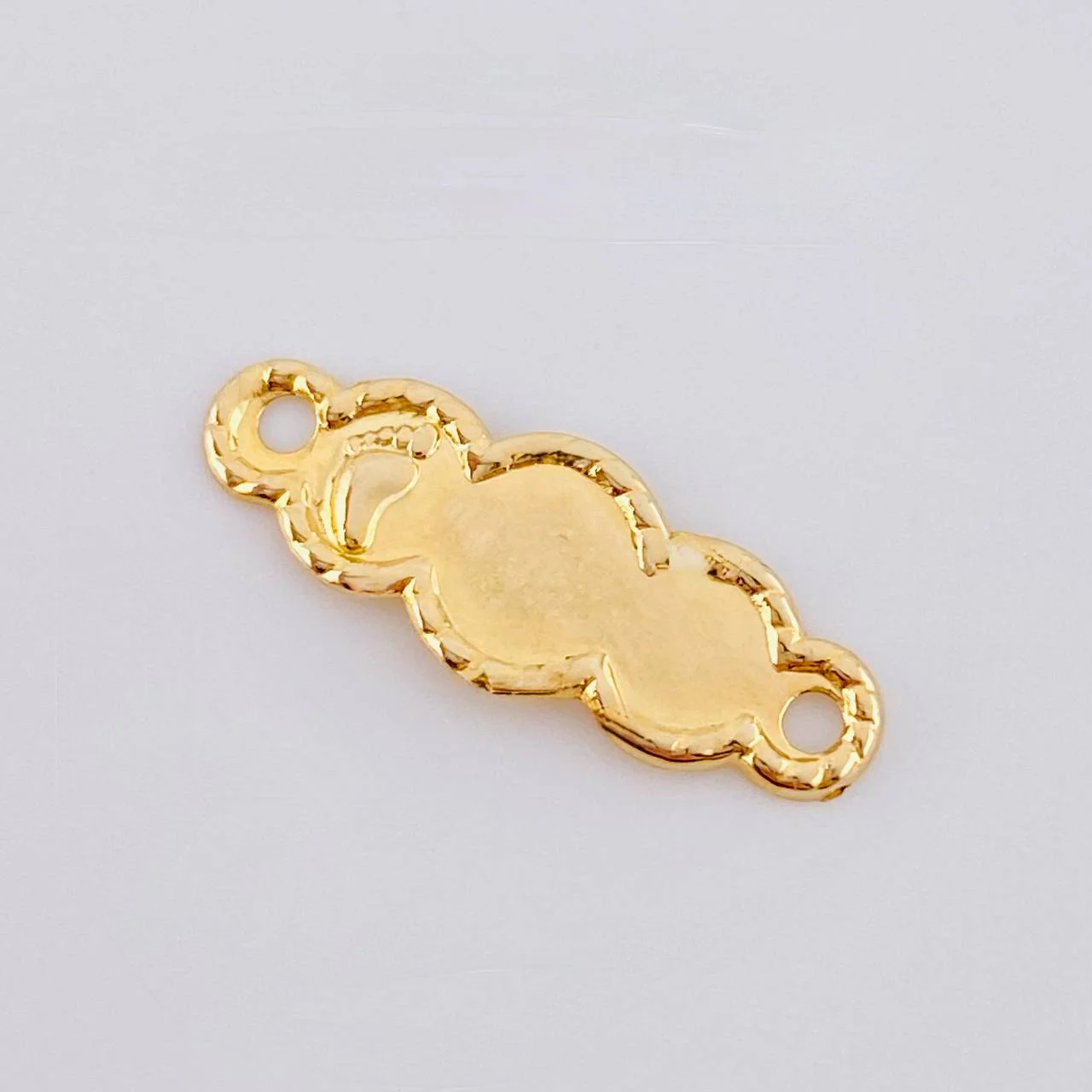 Herraje Placa Nube Pie Bordeada 0.25 g / 3/4 in Oro Amarillo 18K - Image 3