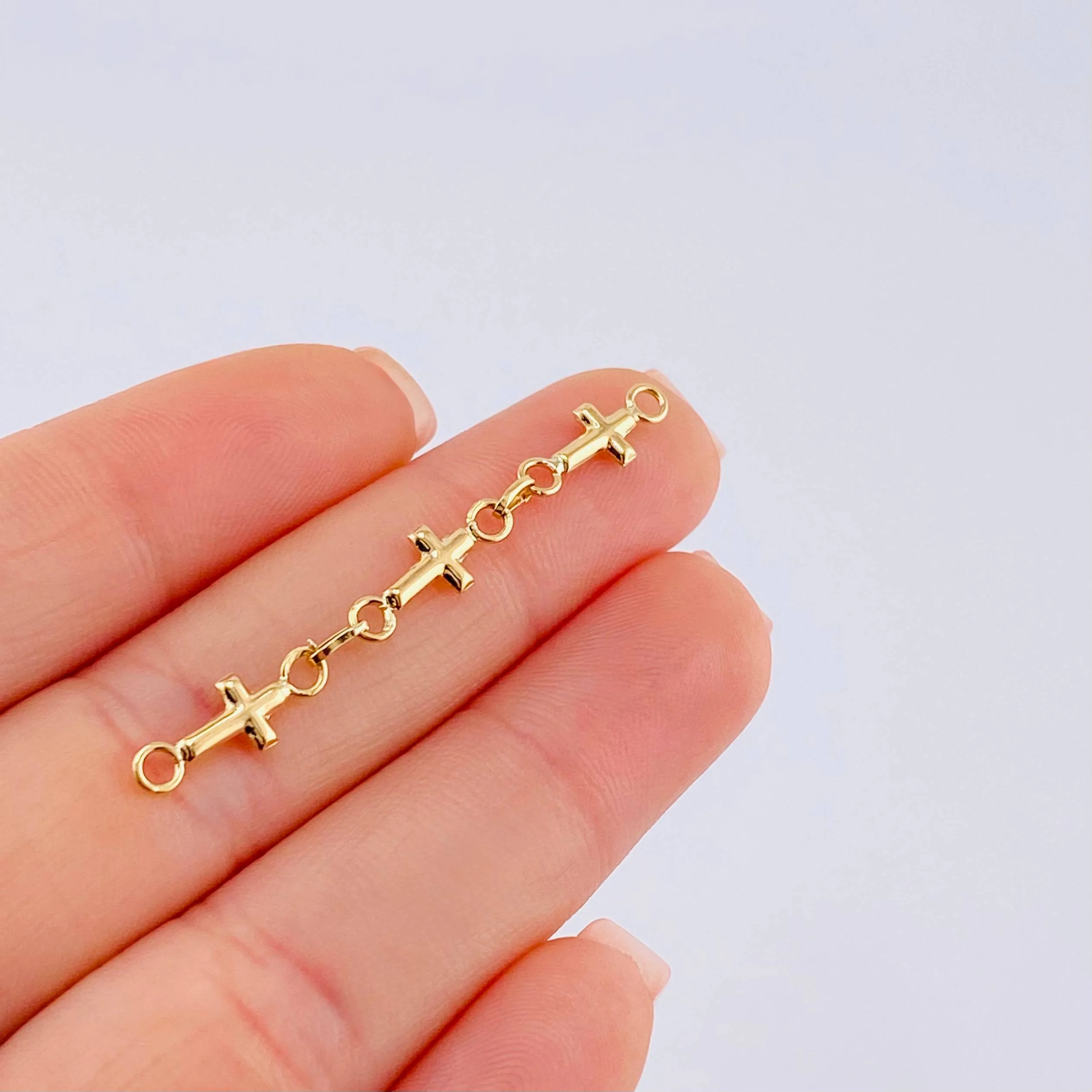 Herraje Retazo Cruces 0.7 g / 1 3/4 in Oro Amarillo 18K - Image 3