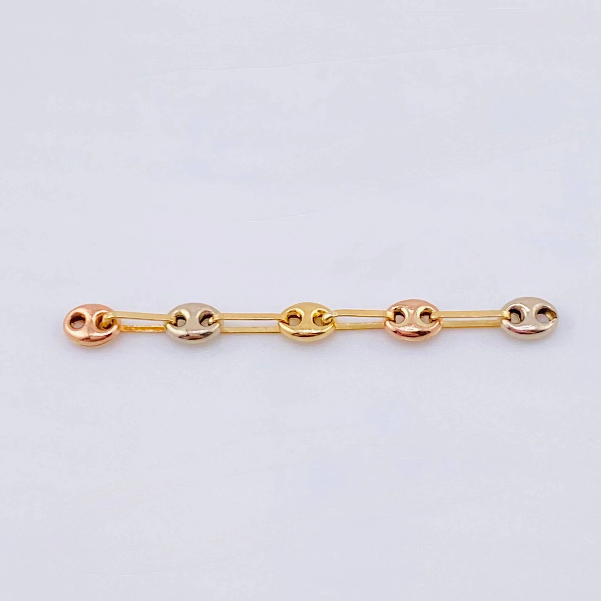 Herraje Retazo GC 5 Eslabones 0.3gr / 1 1/4 in / 3.35mm Tres Oros 18K *