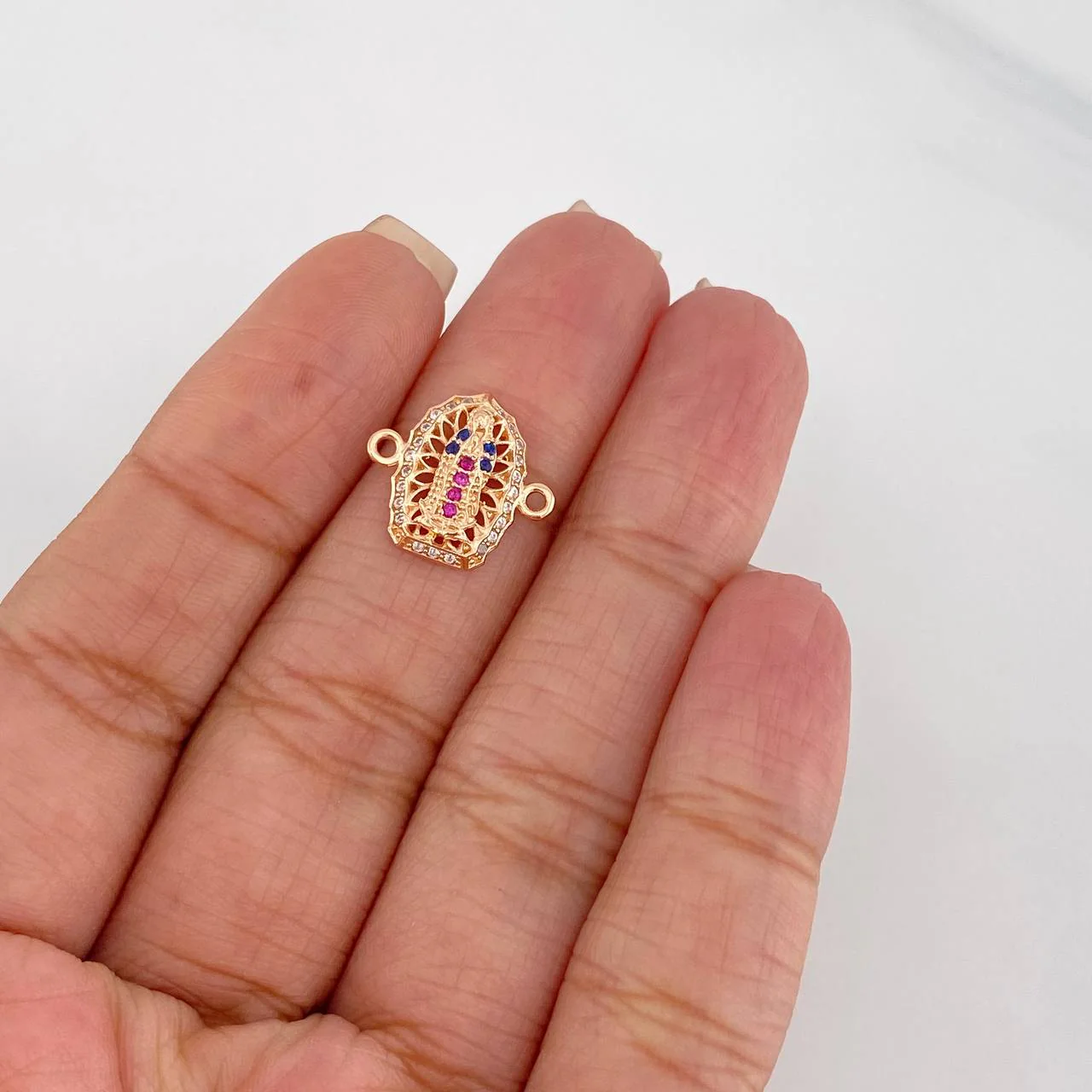 Herraje Virgen Guadalupe 1.3g / 1/2 in Oro Rosa 18K - Image 4