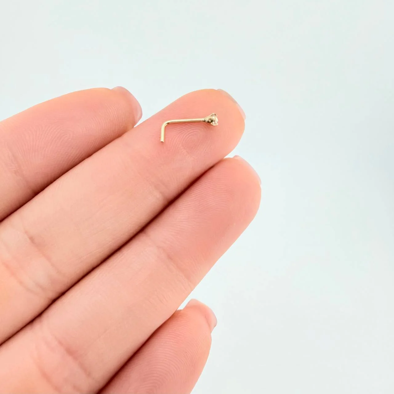 Piercing Chispa Blanca 0.1 g / 1/2 in Oro Amarillo 18K - Image 4