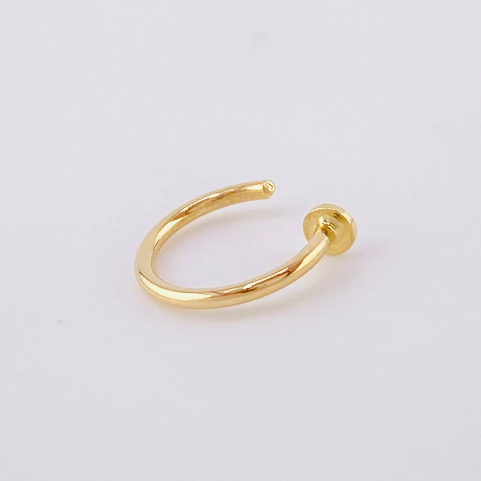 Piercing Earcuff Simulador Circular 0.3 g / 1/2 in Oro Amarillo 18K - Image 3