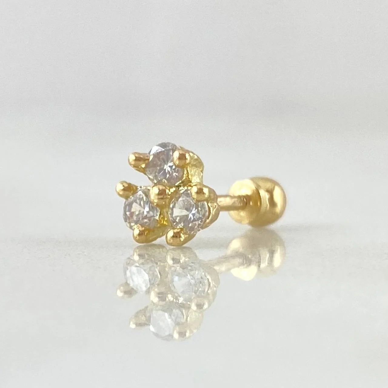 Piercing Flor 0.55g / 1/2 in Oro Amarillo 18K - Image 3