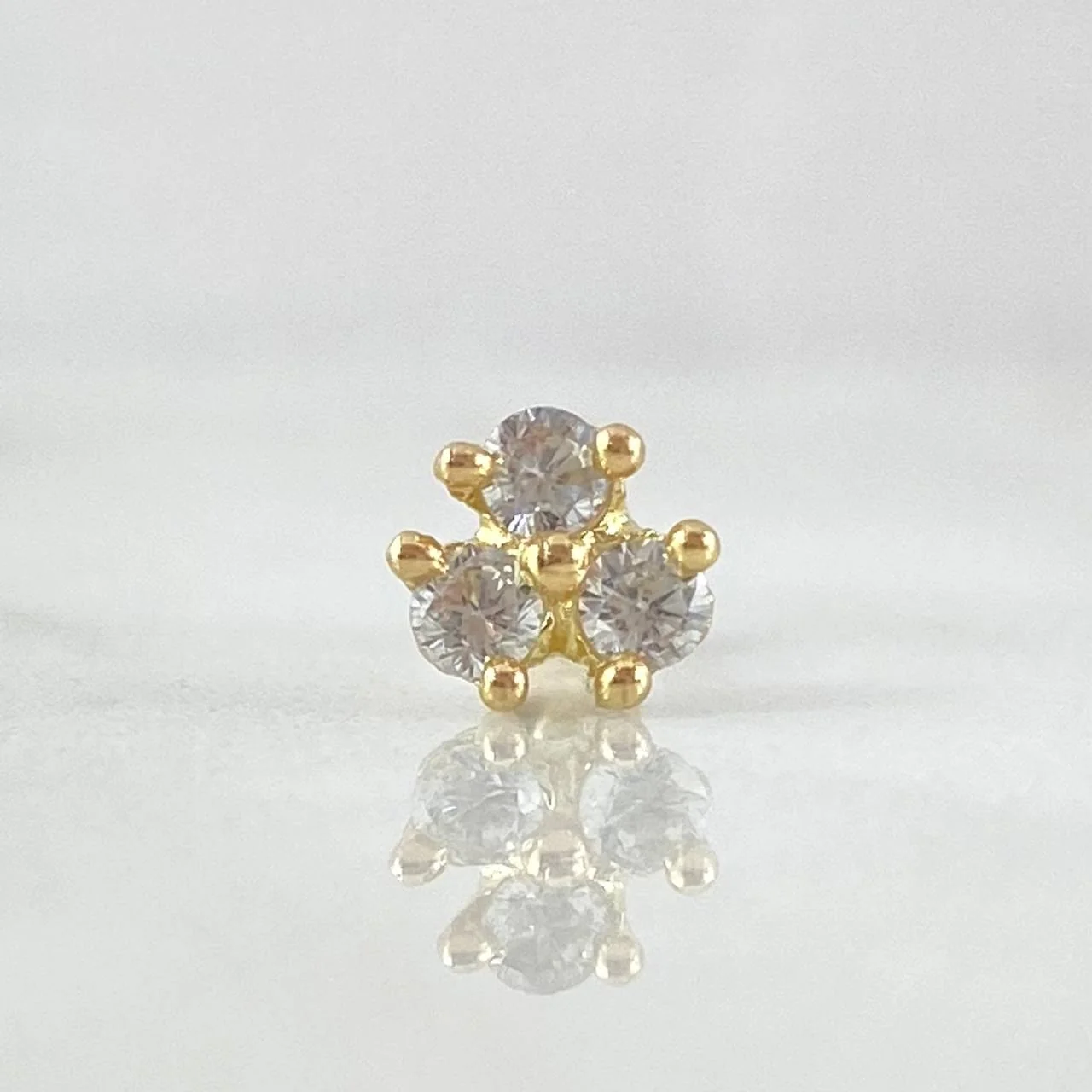 Piercing Flor 0.6g / 1/2 in Oro Amarillo 18K