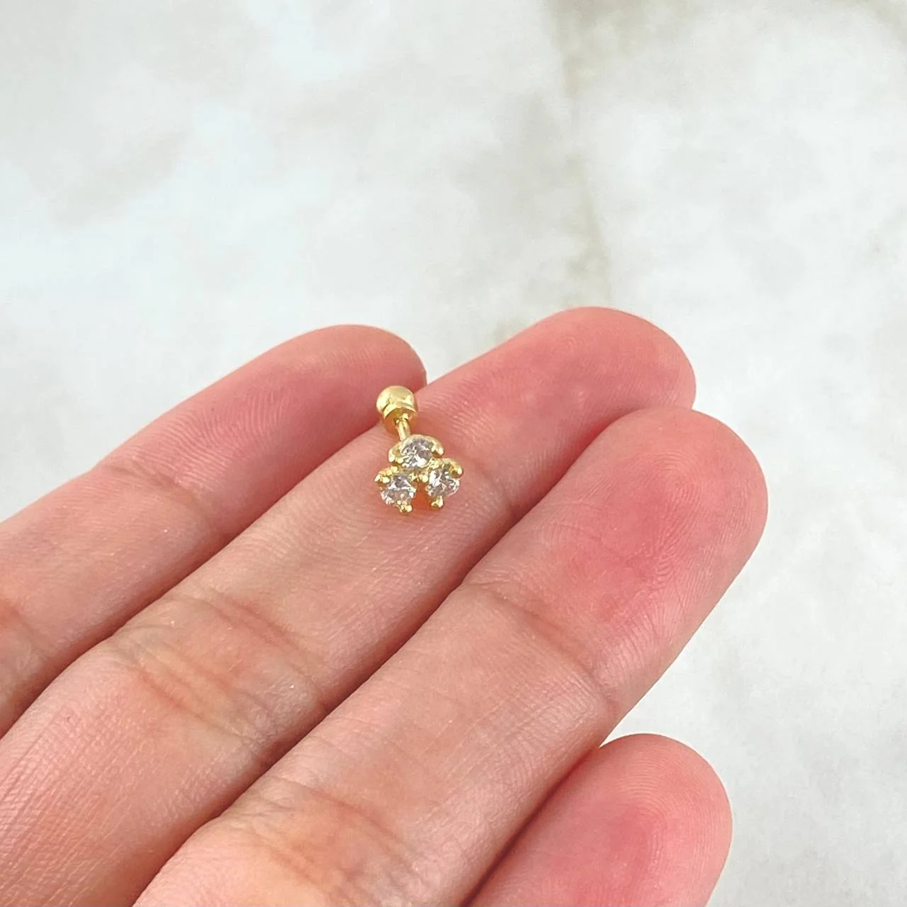 Piercing Flor 0.6g / 1/2 in Oro Amarillo 18K - Image 4