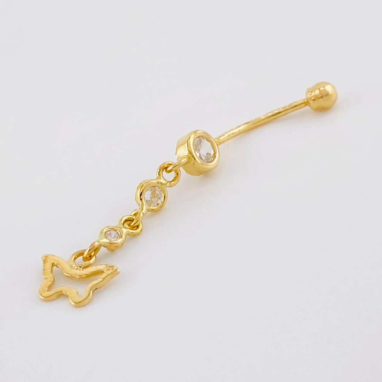 Piercing Mariposa Silueta Colgante 0.9g / 1 1/2 in Oro Amarillo 18K - Image 3