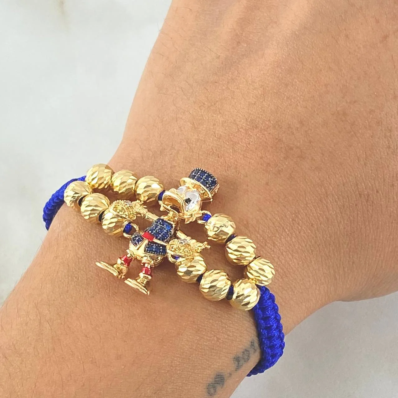 Pulsera Azul Herraje Pato Bolsas Dinero 7.5gr / Oro 18K © - Image 3