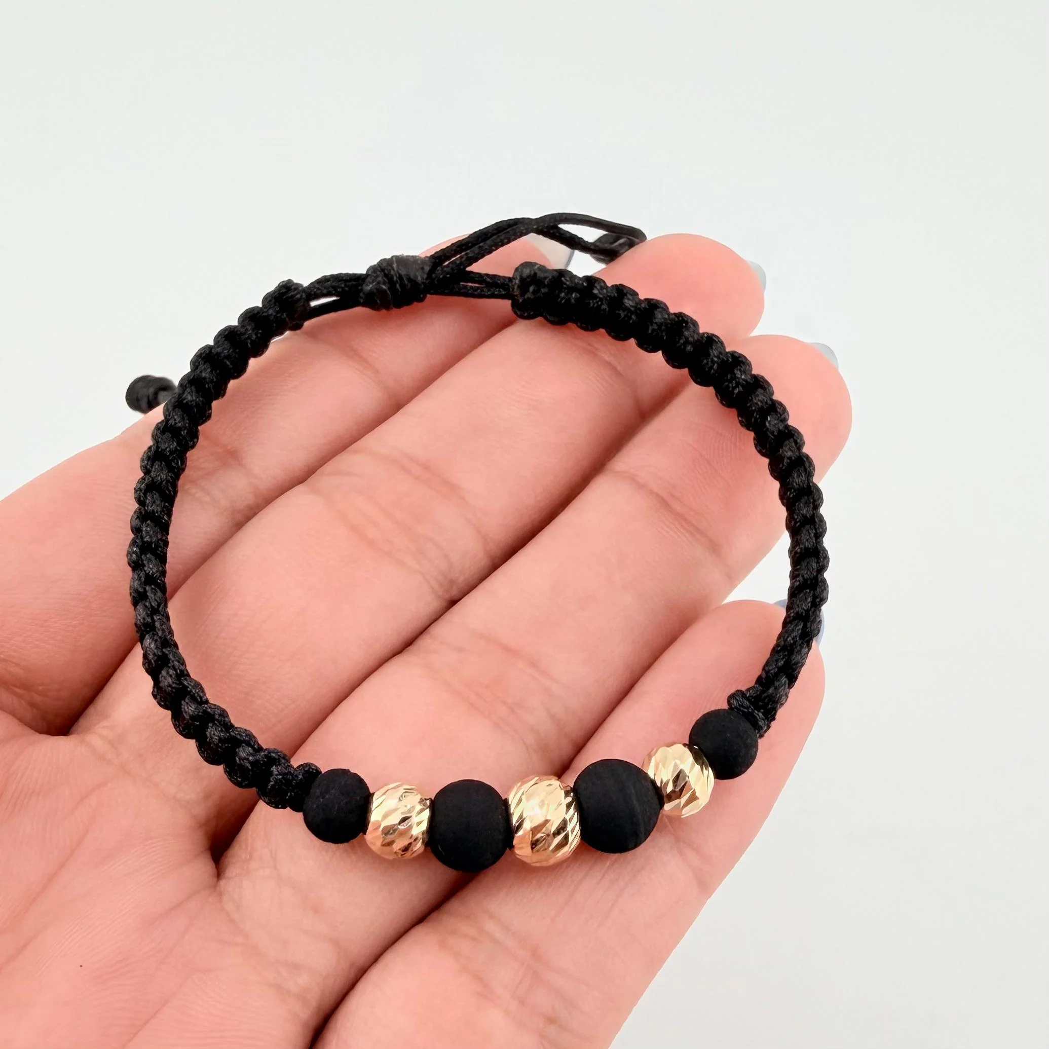 Pulsera Negra Neo Rayado 3und / 5mm-6mm Oro Amarillo 18K * - Image 3