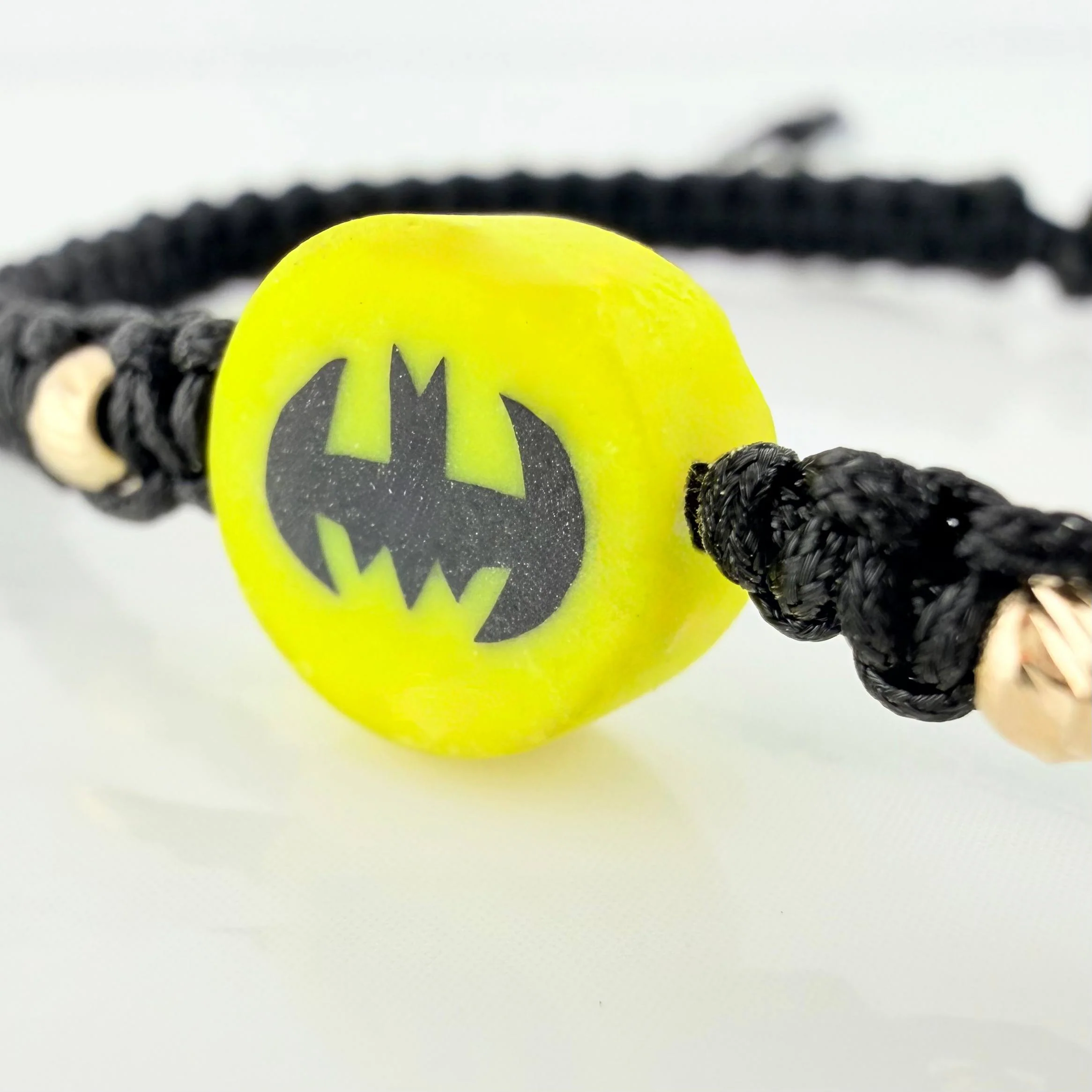 Pulsera Tejida Negra Batman 3Mm 2 Und Oro Amarillo 18K - Image 3