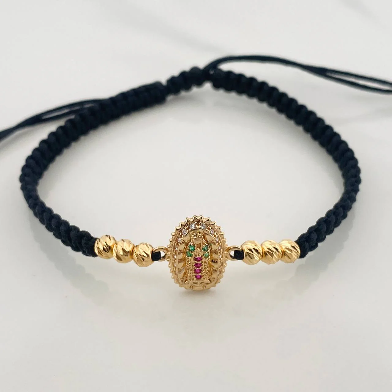 Pulsera Tejida Virgen Guadalupe Oro Amarillo 18K - Image 3