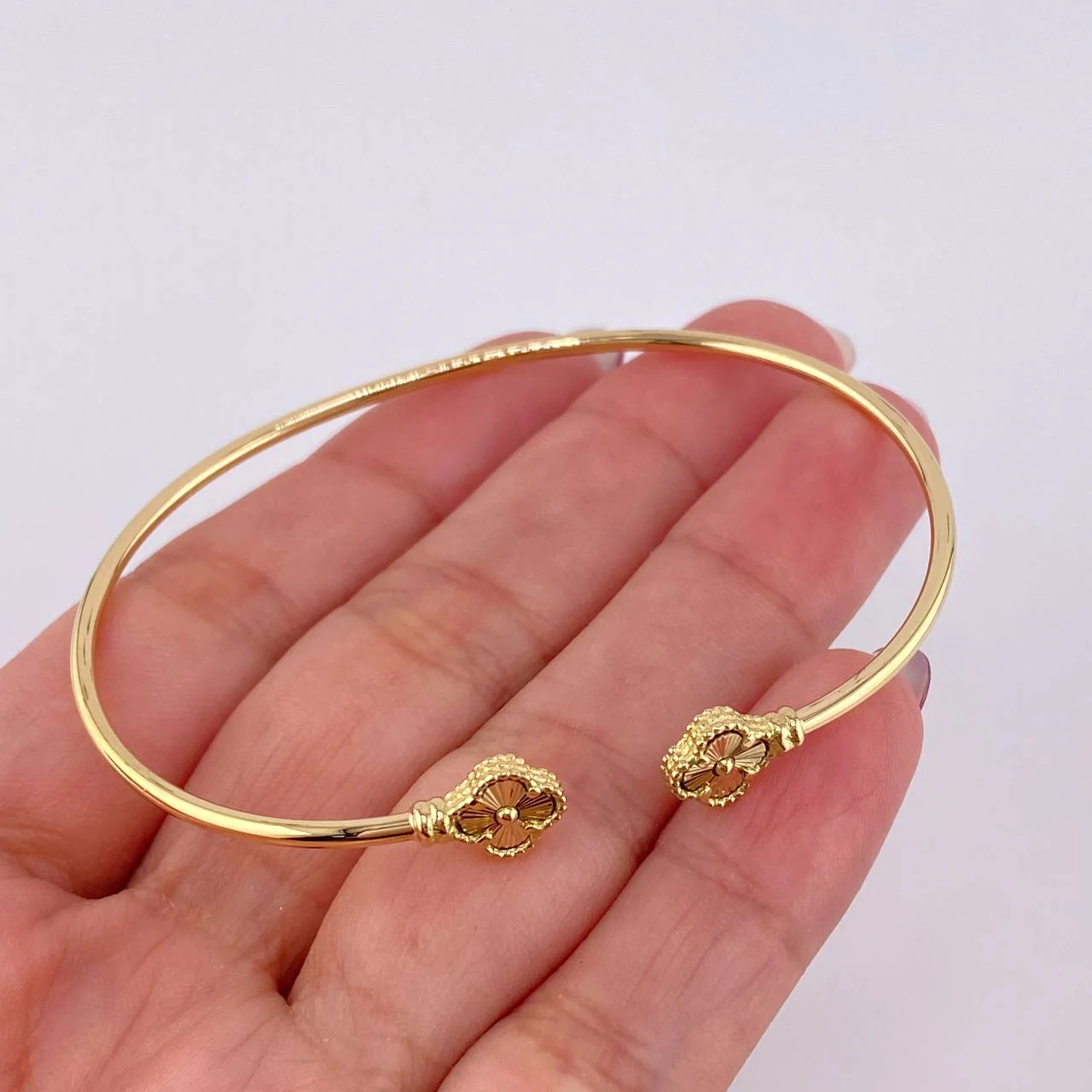 Pulso Aro Trebol Dorado 3.3gr / 6 3/4 in / 1.8mm Oro Amarillo Nac.Esp. 18K * - Image 3