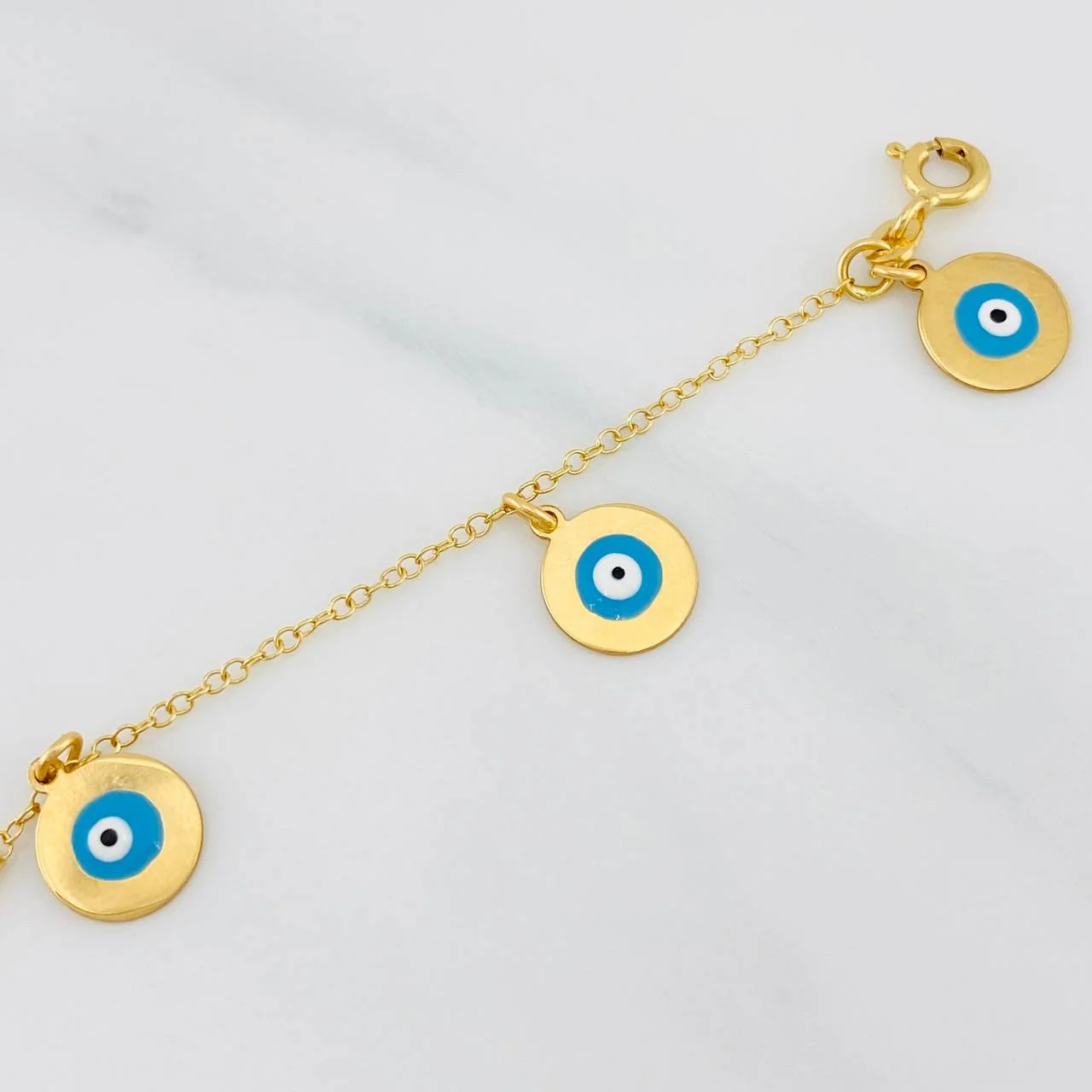Pulso Bebé Aro Seguido Ojo Turco 2.5g / 4 3/4 in / 1.36mm Oro Amarillo 18K - Image 3