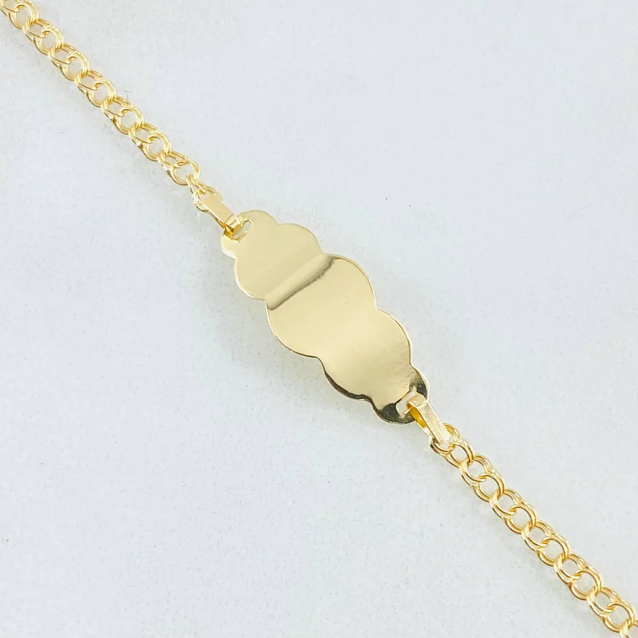 Pulso Bebé Aro Seguido Placa Nube 1.4 g / 2.3 mm Oro Amarillo 18K - Image 2