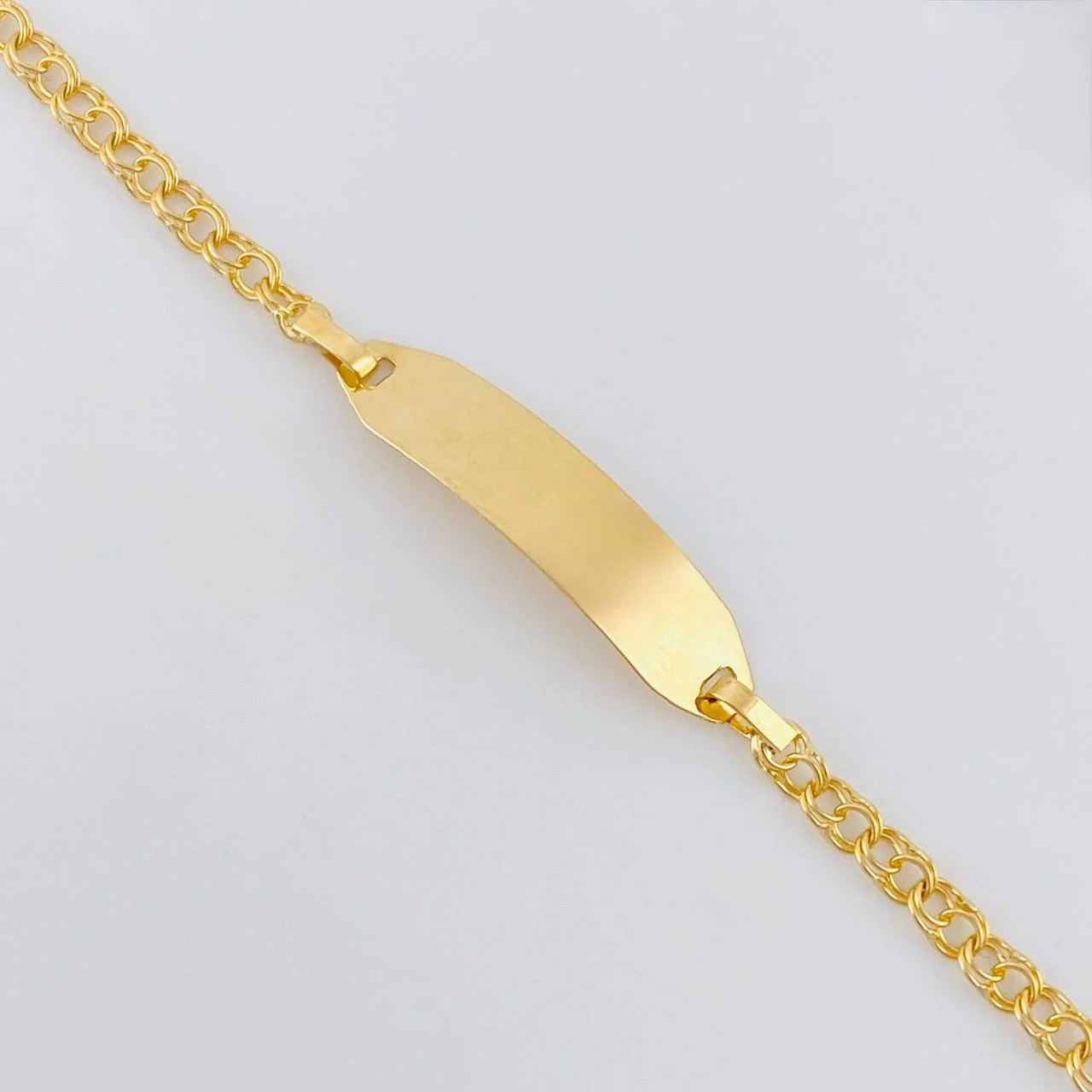 Pulso Bebé Aro Seguido Placa Rectangulo Plano 1.35 g / 2.3 mm Oro Amarillo 18K - Image 2