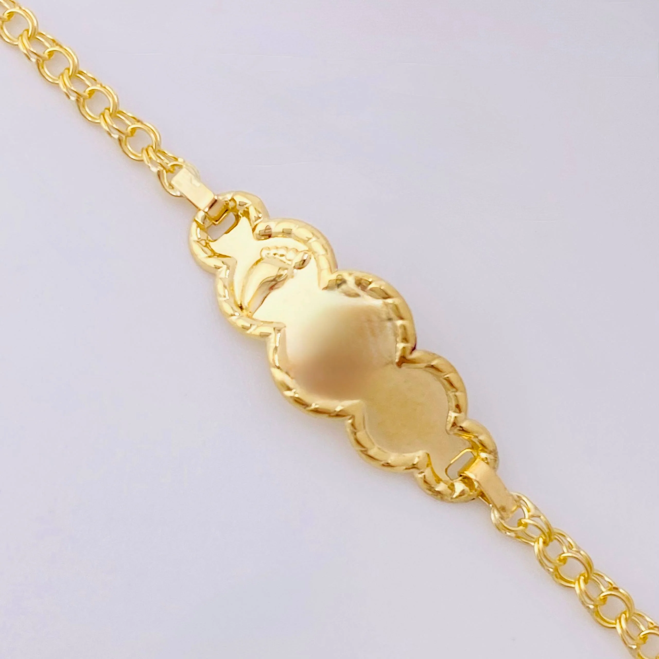 Pulso Bebé Roll On Placa Nuve Pie 1.35gr / 5 3/4 in / 2.3mm Oro Amarillo 18K - Image 2