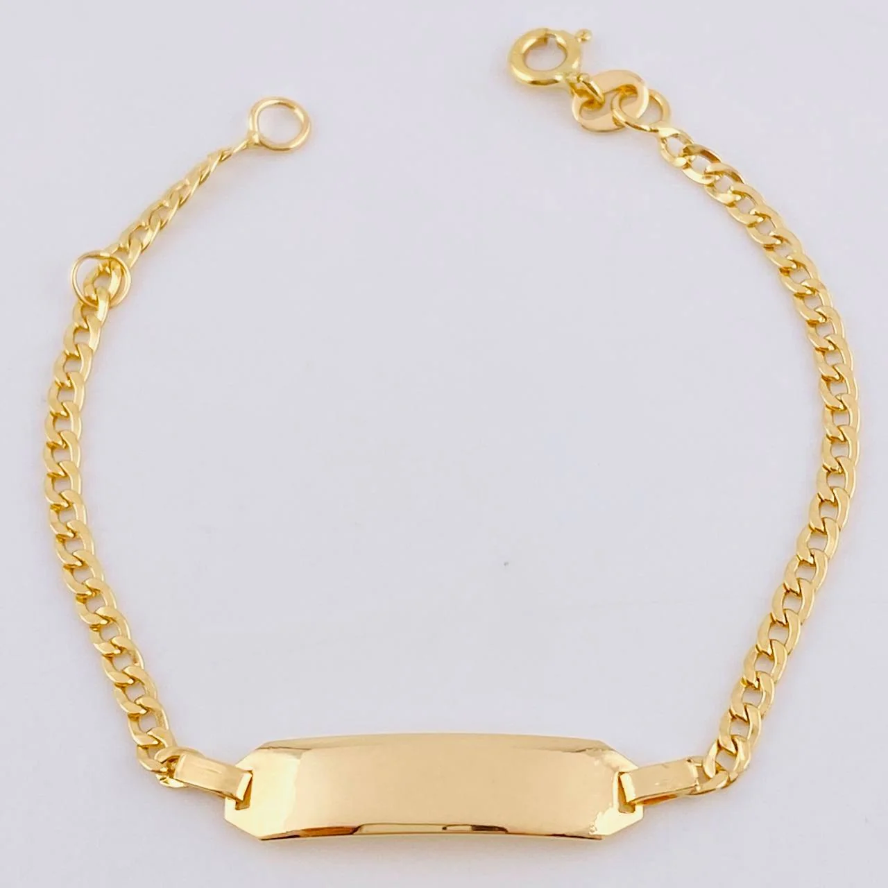 Pulso Cubano Octagonal Curva 2.05gr / 5 1/2 in / 2.3mm Oro Amarillo +1 18K *