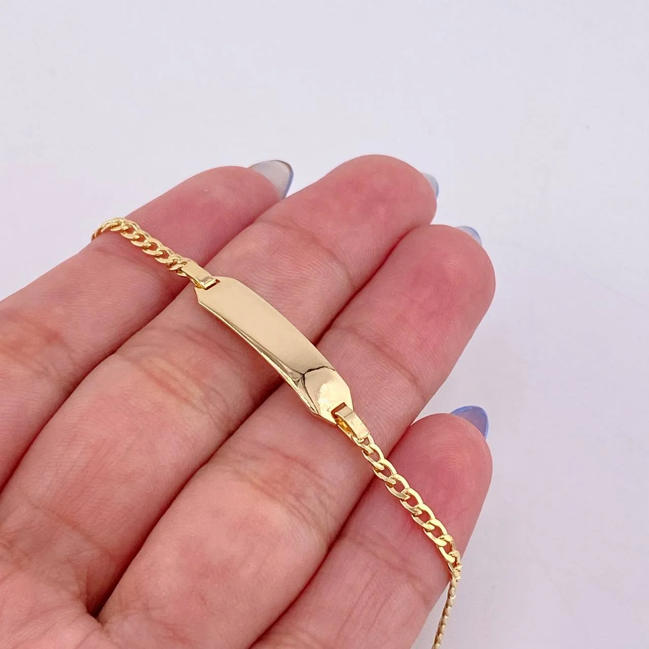 Pulso Cubano Octagonal Curva 2.05gr / 5 1/2 in / 2.3mm Oro Amarillo +1 18K * - Image 3