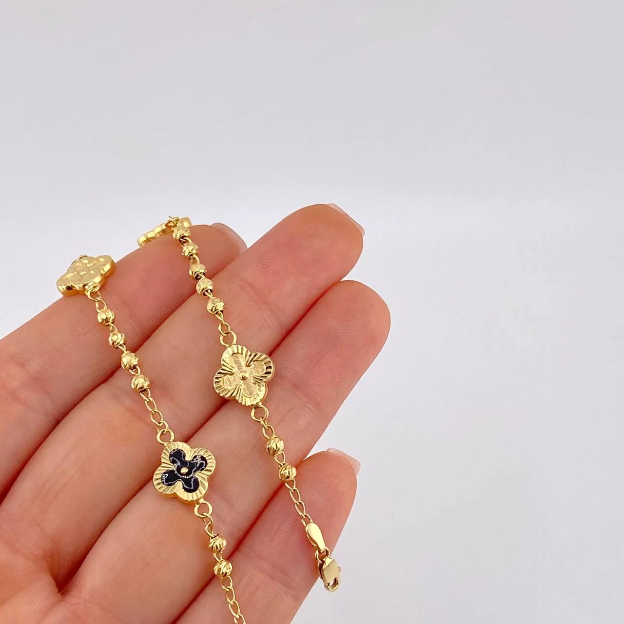Pulso Militar Trebol Doble Faz 4.3 g / 7 1/2 in / 3 mm Oro Amarillo 18K - Image 3