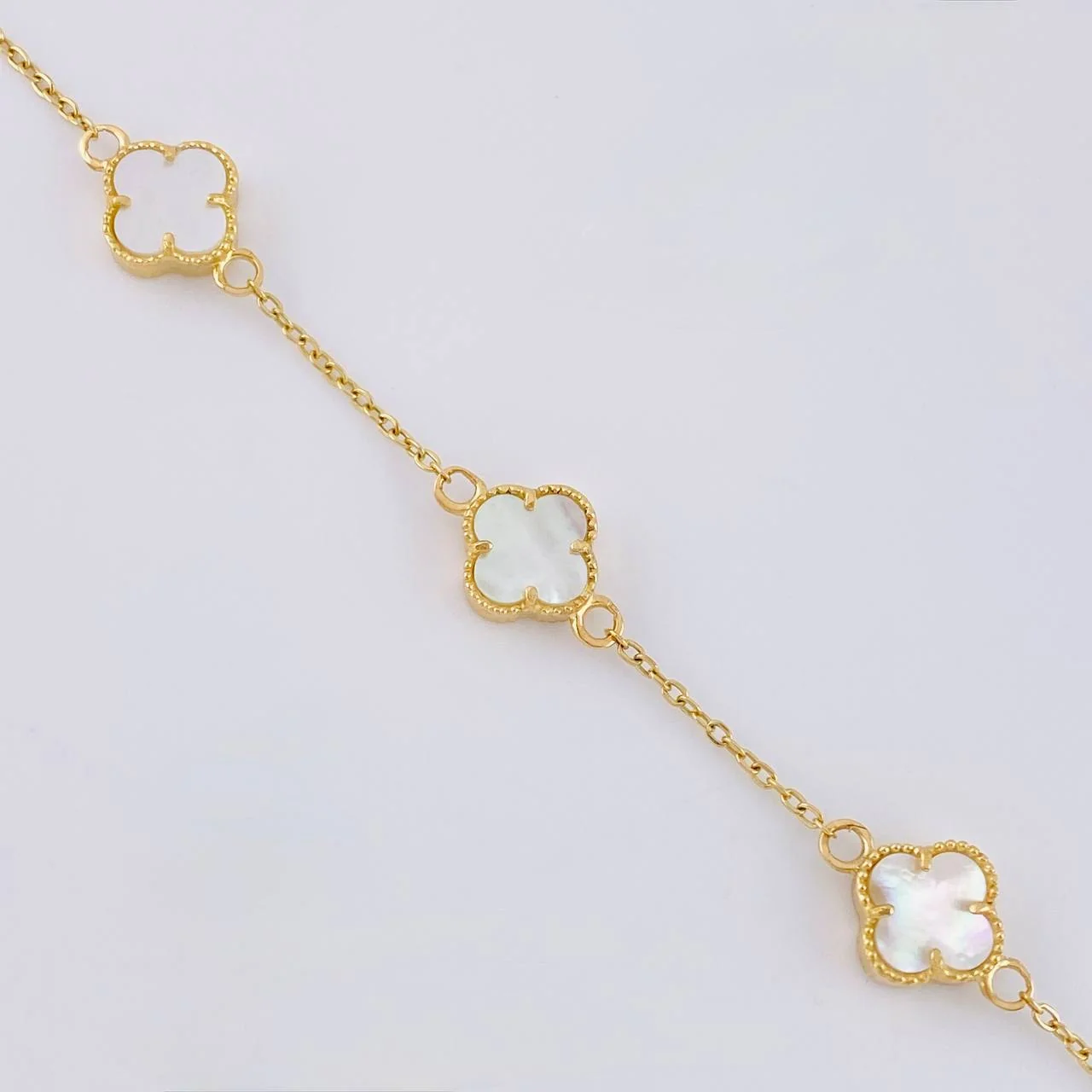 Pulso Modulable Aro Seguido Trebol 3.85 g / 7 in - 6 1/2 in / 1.3 mm Oro Amarillo 18K - Image 2