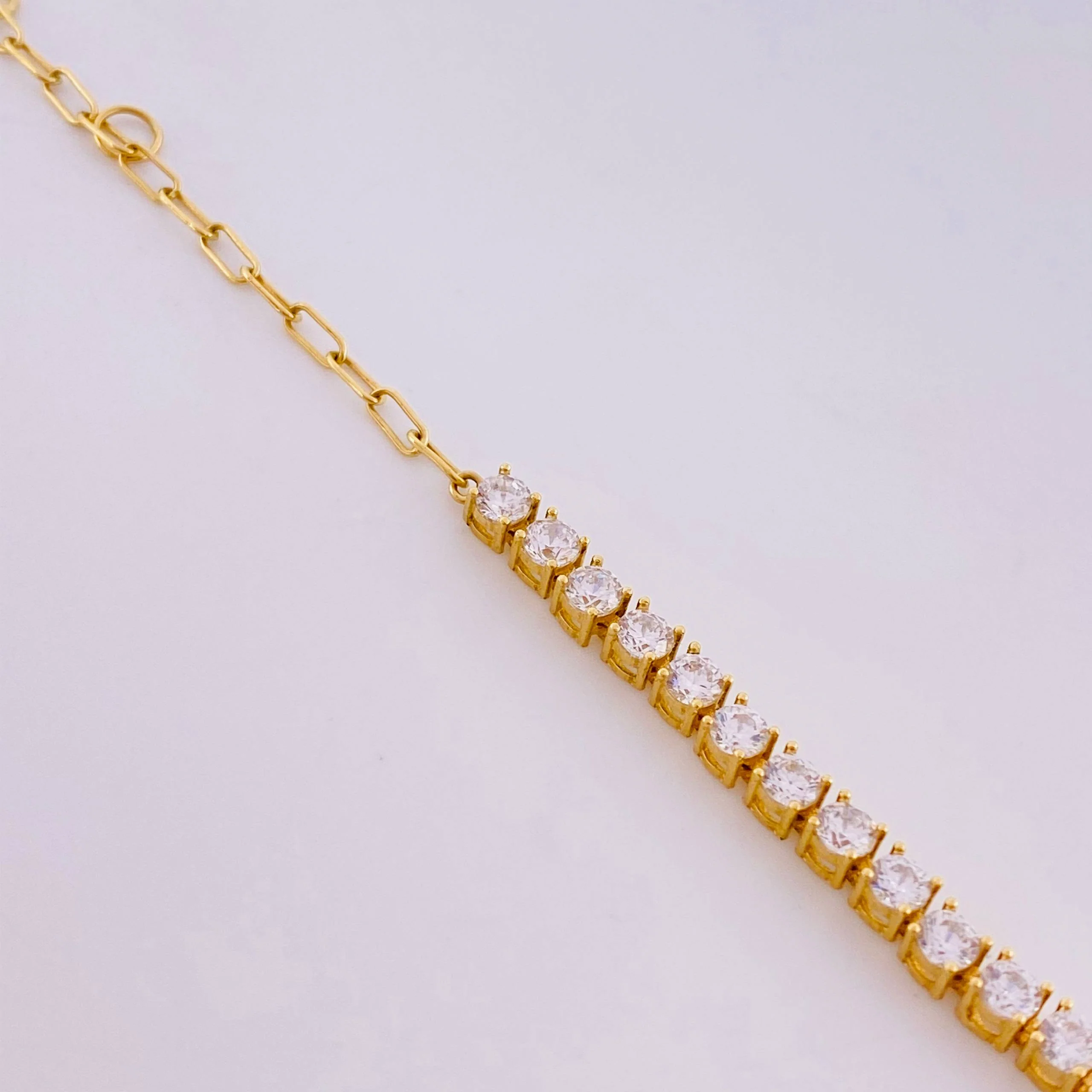 Pulso Modulable Tenis 5.4g / 7 3/4 in - 7 1/4 in / 3mm Oro Amarillo 18K - Image 2