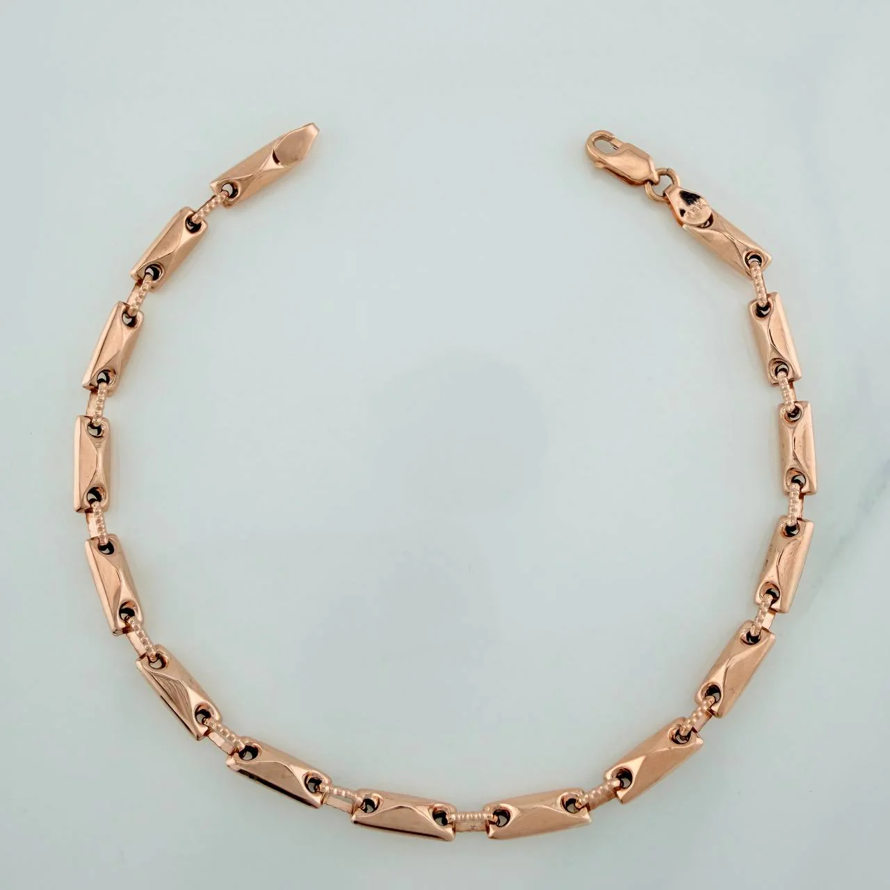 Pulso Rustico Rombo 4.85gr / 8 1/4 in / 1.6mm Oro Rosa 18K %