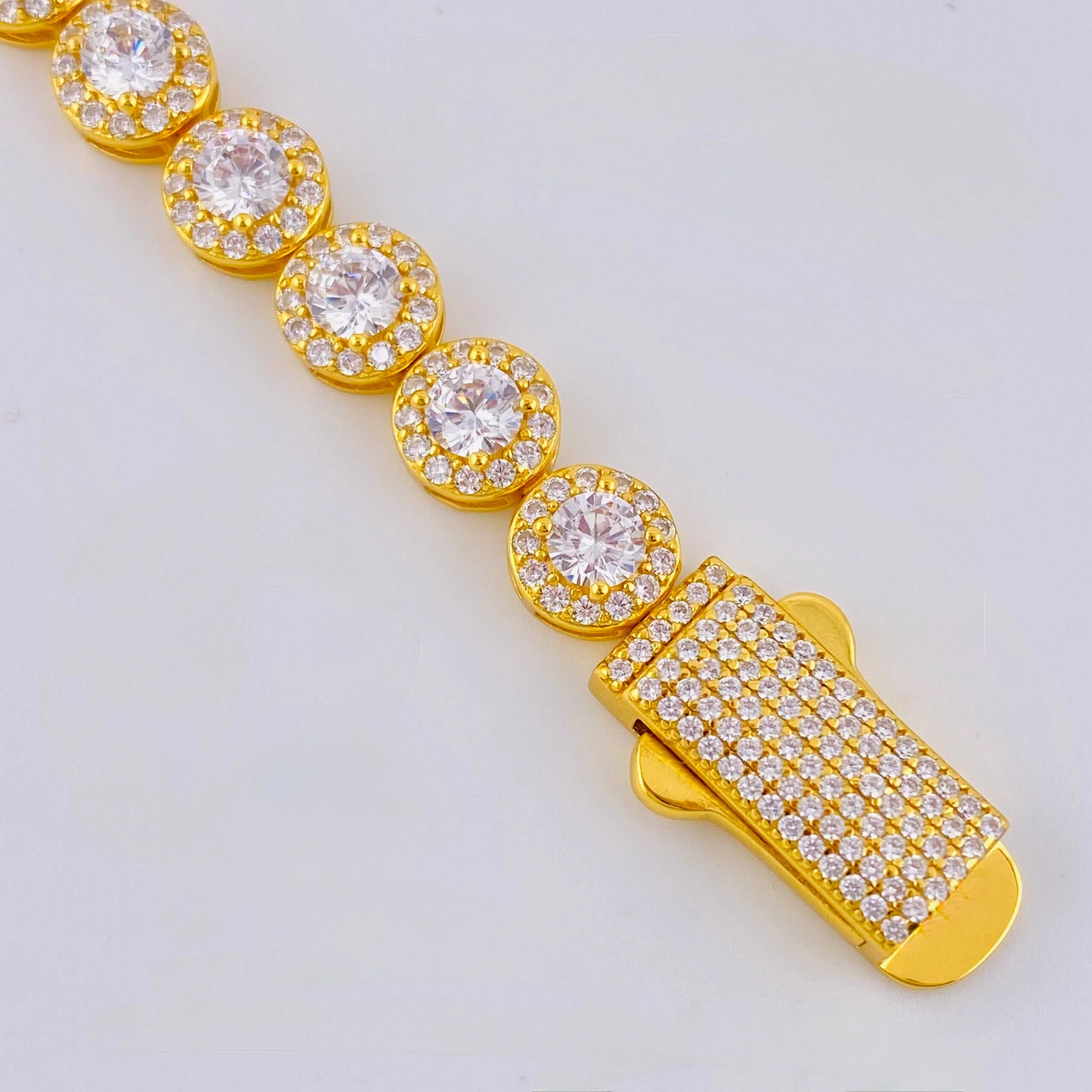 Pulso Tenis Circular Amarillo 15.25gr / 7 1/4 in / 7mm Plata 925 - Image 3