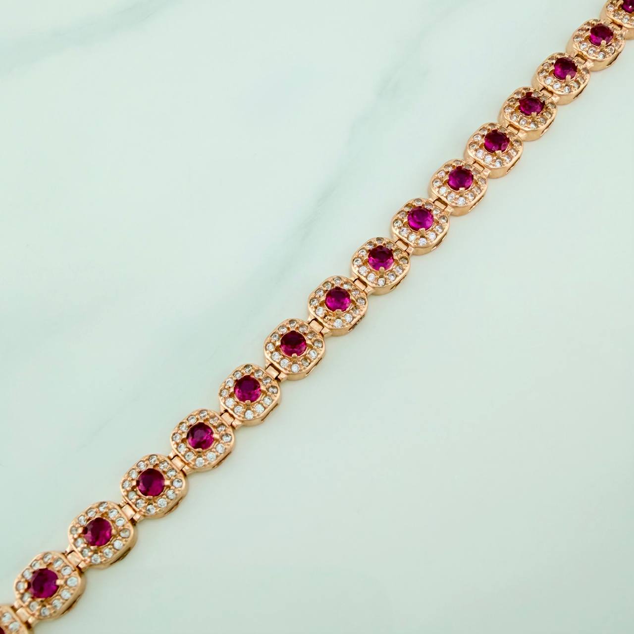 Pulso Tennis 11.45gr / 7 in / 6.3mm Oro Rosa 18K $ - Image 3