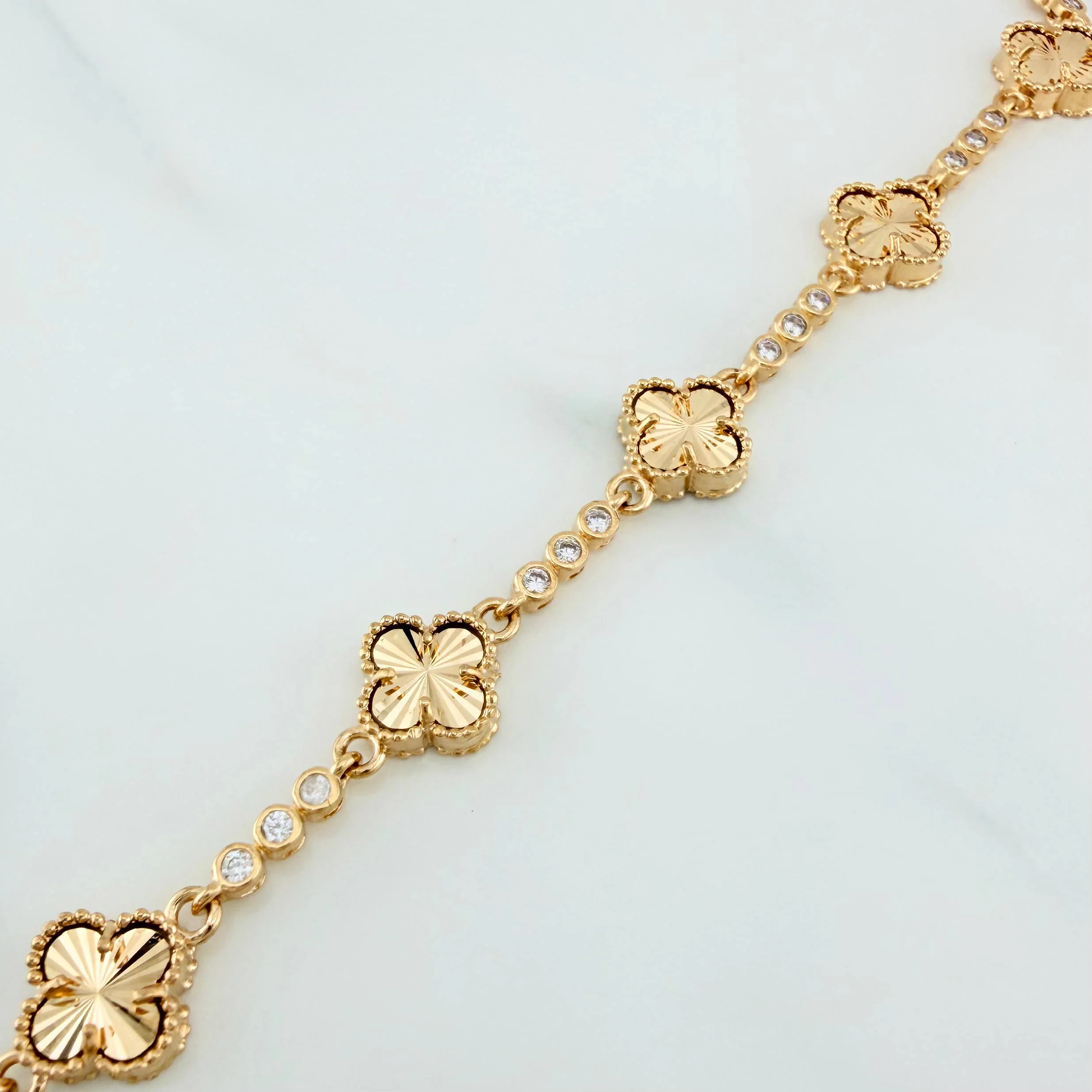 Pulso Tennis Trebol 10.3 g / 7 1/2 in / 2.6 mm Oro Amarillo 18K - Image 3