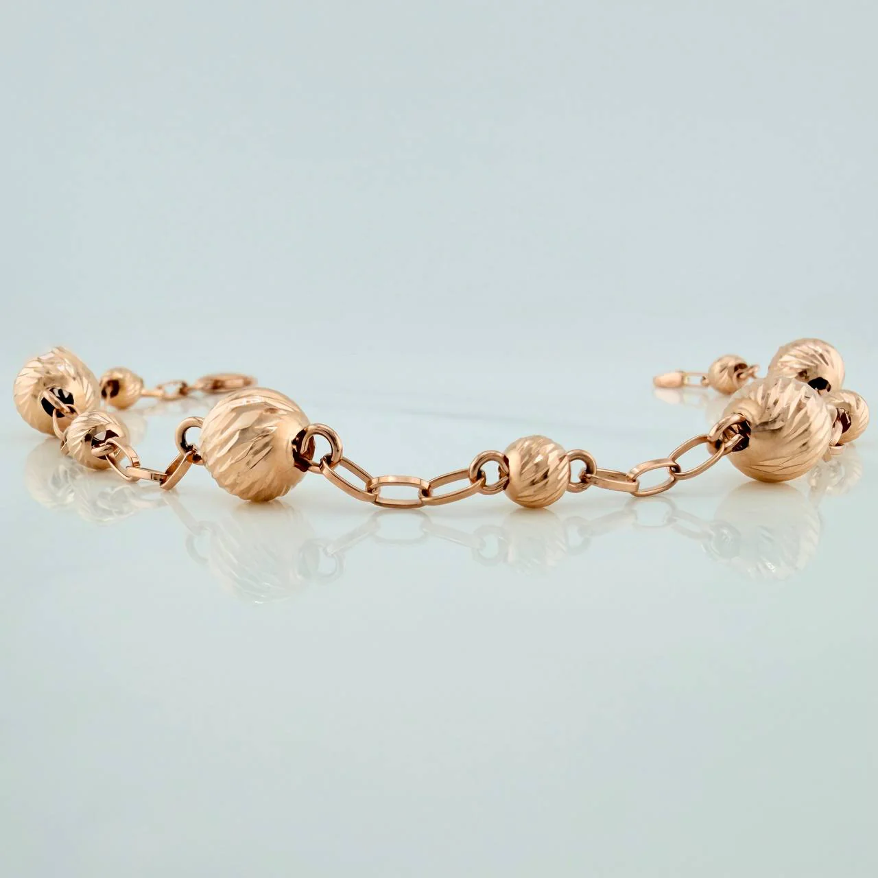 Pulso Tipo Militar 4.35gr / 7 3/4 in / 8mm-5mm Oro Rosa 18K & - Image 3
