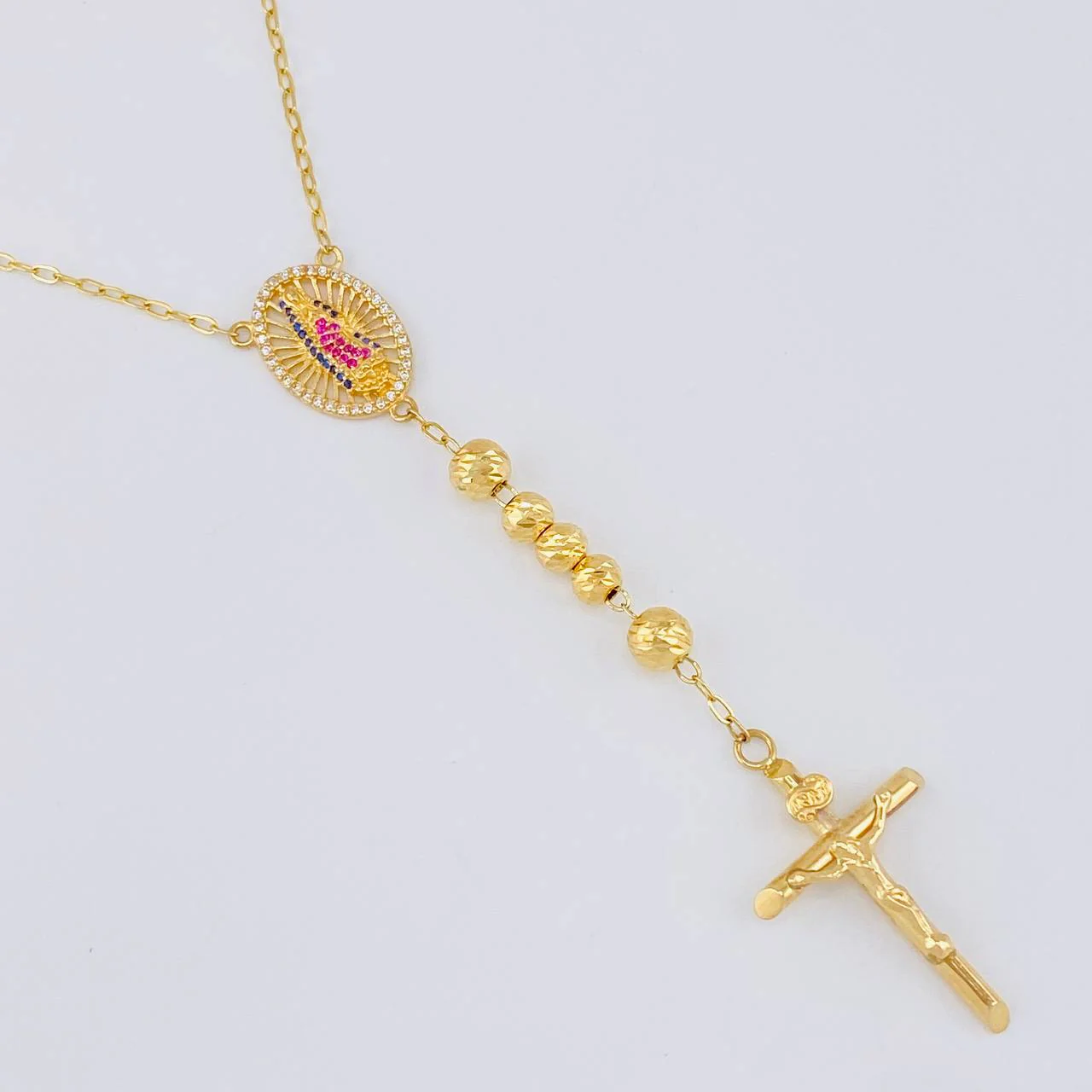 Rosario Virgen de Guadalupe 13.5g / 24 in / 5mm Oro Amarillo 18K