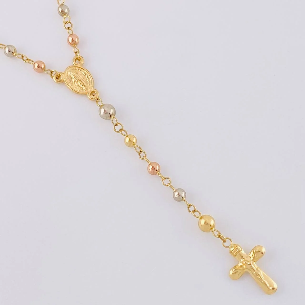 Rosario Virgen De La Milagrosa Liso 5.9g / 20 in / 3mm-4mm mm Tres Oros 18K